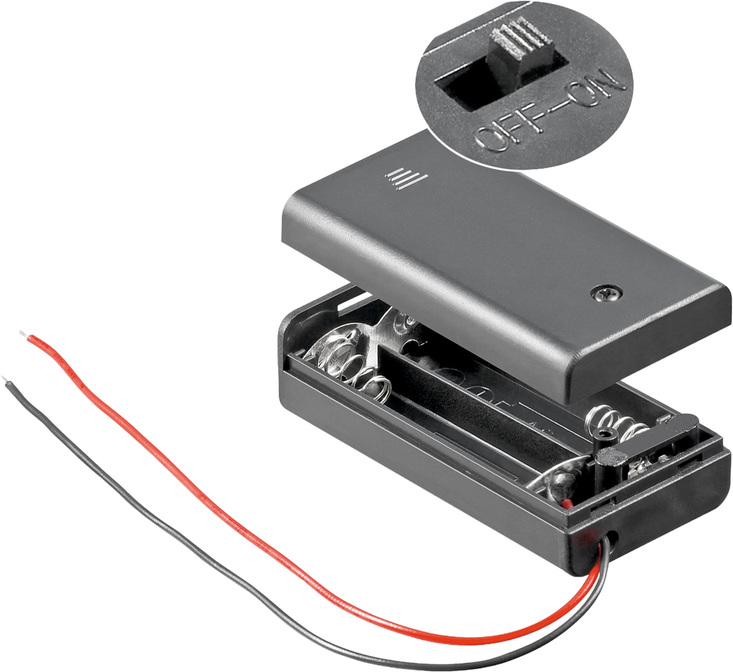 GOOBAY Batteriehalter, 2 x Mignon AA, Schalter