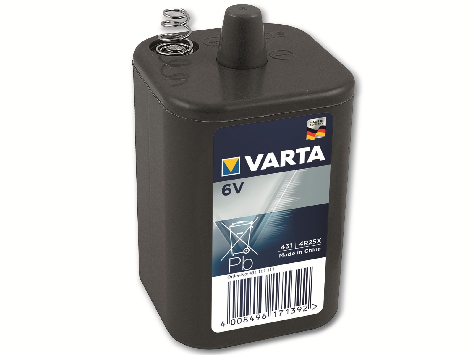 VARTA Batterie Zink-Kohle, 431, 6V, 8.500mAh, 1 Stück