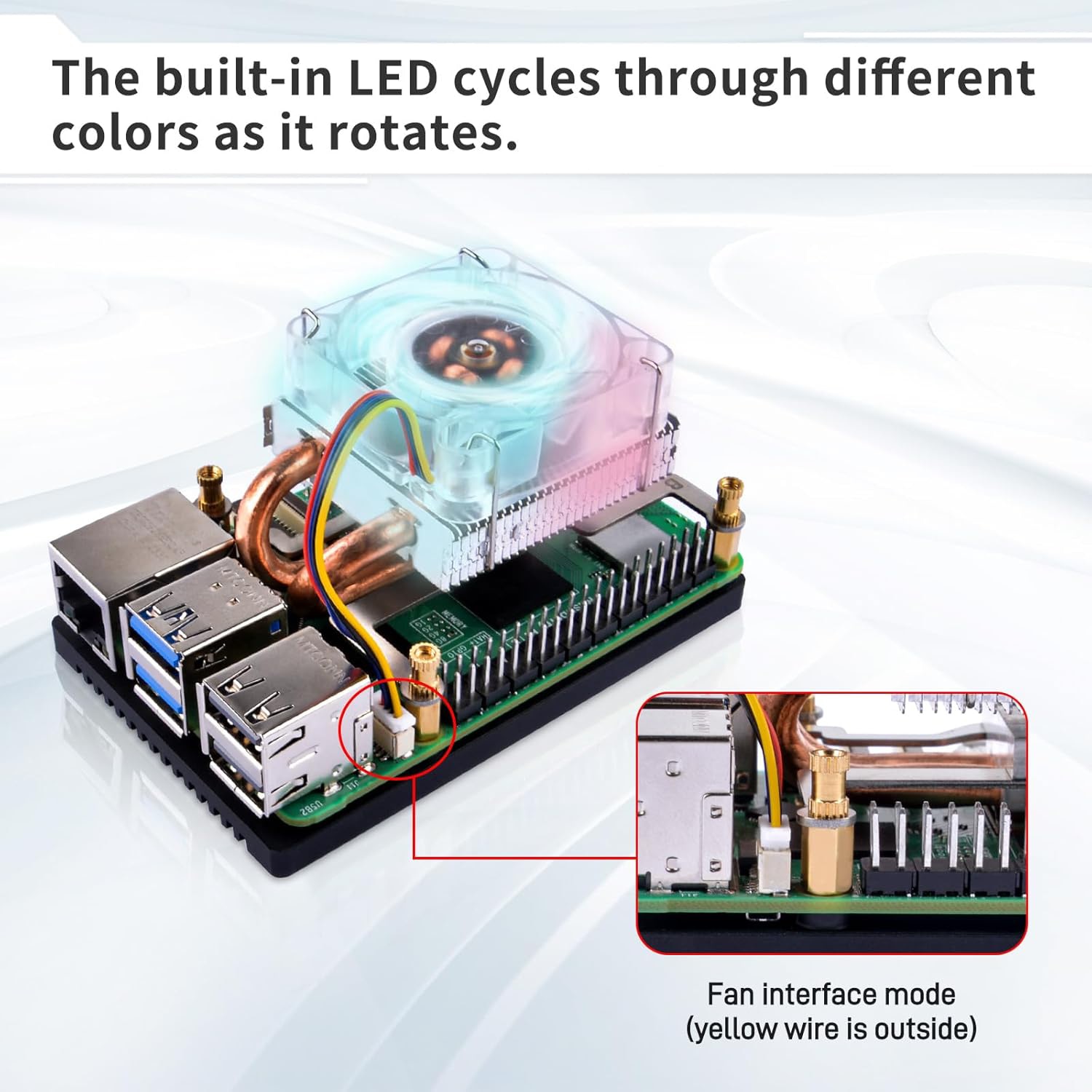 KUBII ICE Tower Lüfter für Raspberry Pi 5, Horizontal, EP-0215