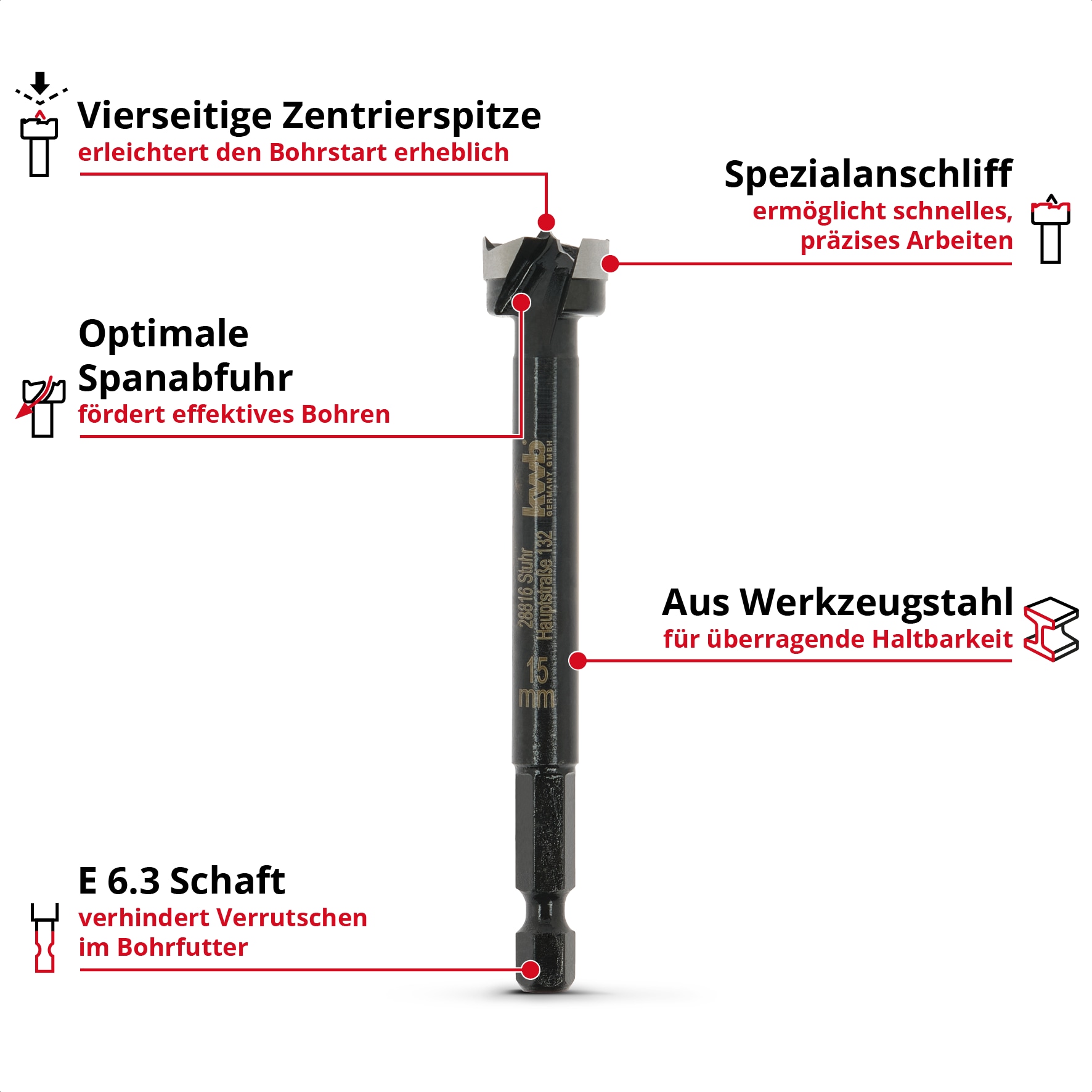 KWB Forstnerbohrer, 706415, 15 mm KWB Forstnerbohrer, 706415, 15 mm