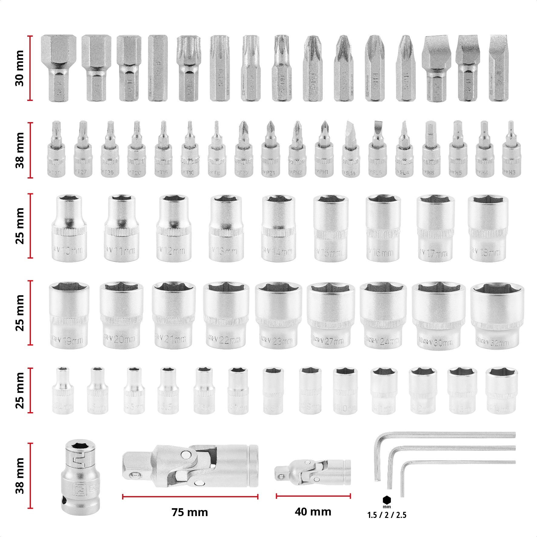 EINHELL Werkzeugkoffer Werkstatt, 370514, E-CASE, 92-teilig