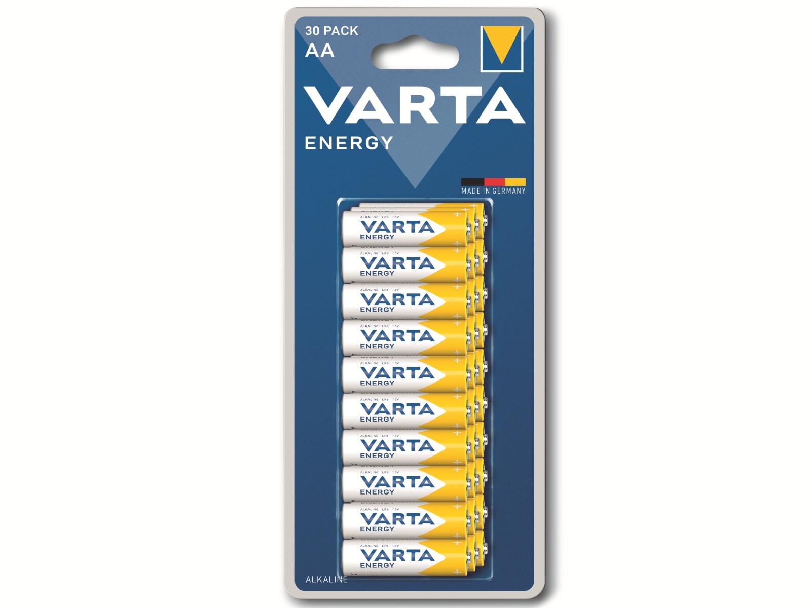 VARTA Batterie Alkaline, Mignon, AA, LR06, 1.5V, Energy, 30 Stück