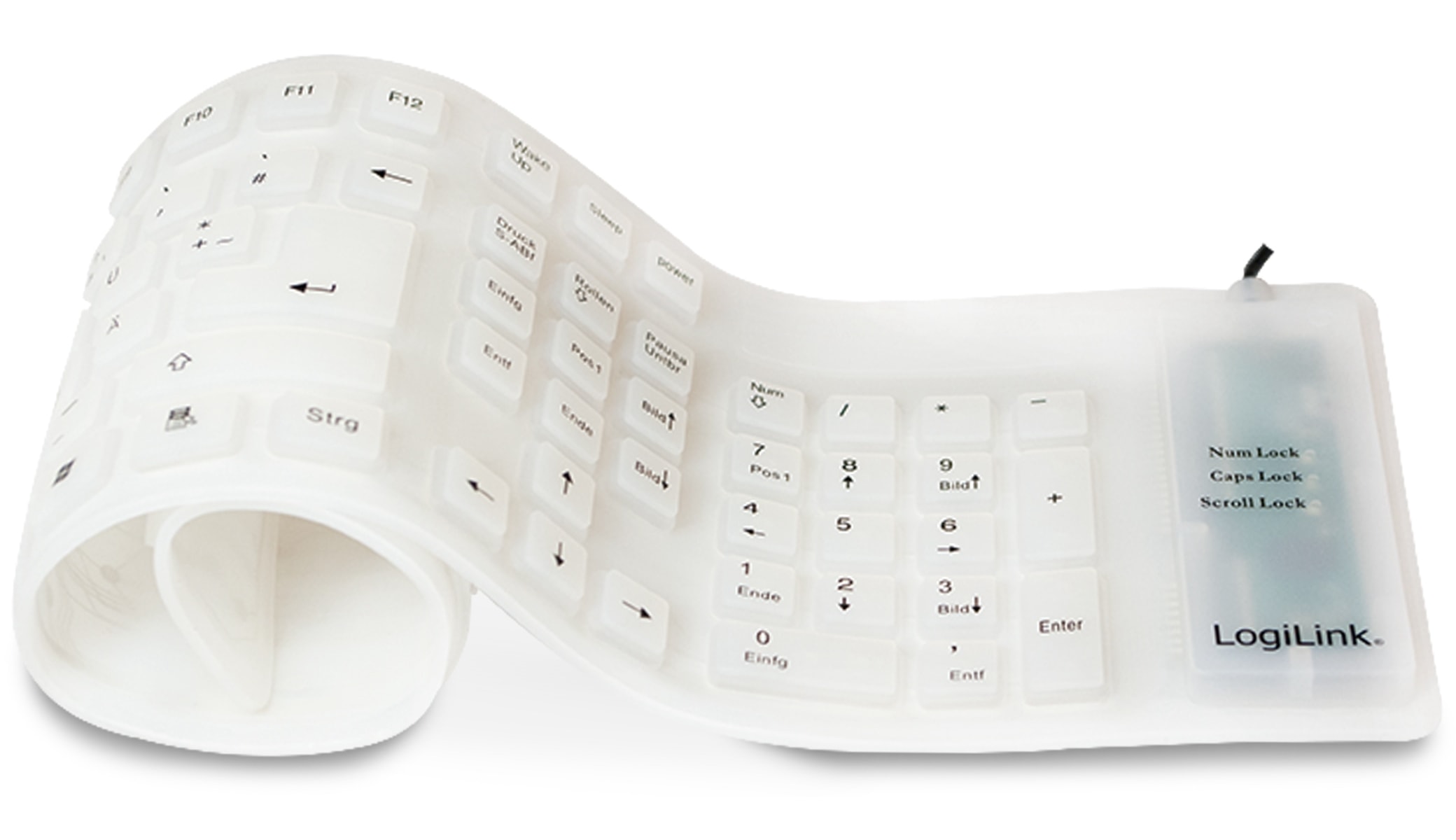 LOGILINK Tastatur ID0018A, flexibel, weiß LOGILINK Tastatur ID0018A, flexibel, weiß