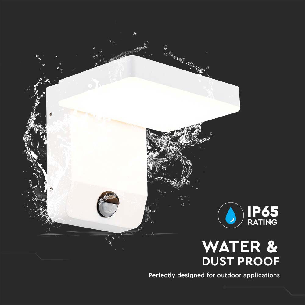 V-TAC LED-Fluter VT-11020S, EEK: E, 17 W, 2520 lm, 3000 K, Sensor, weiß