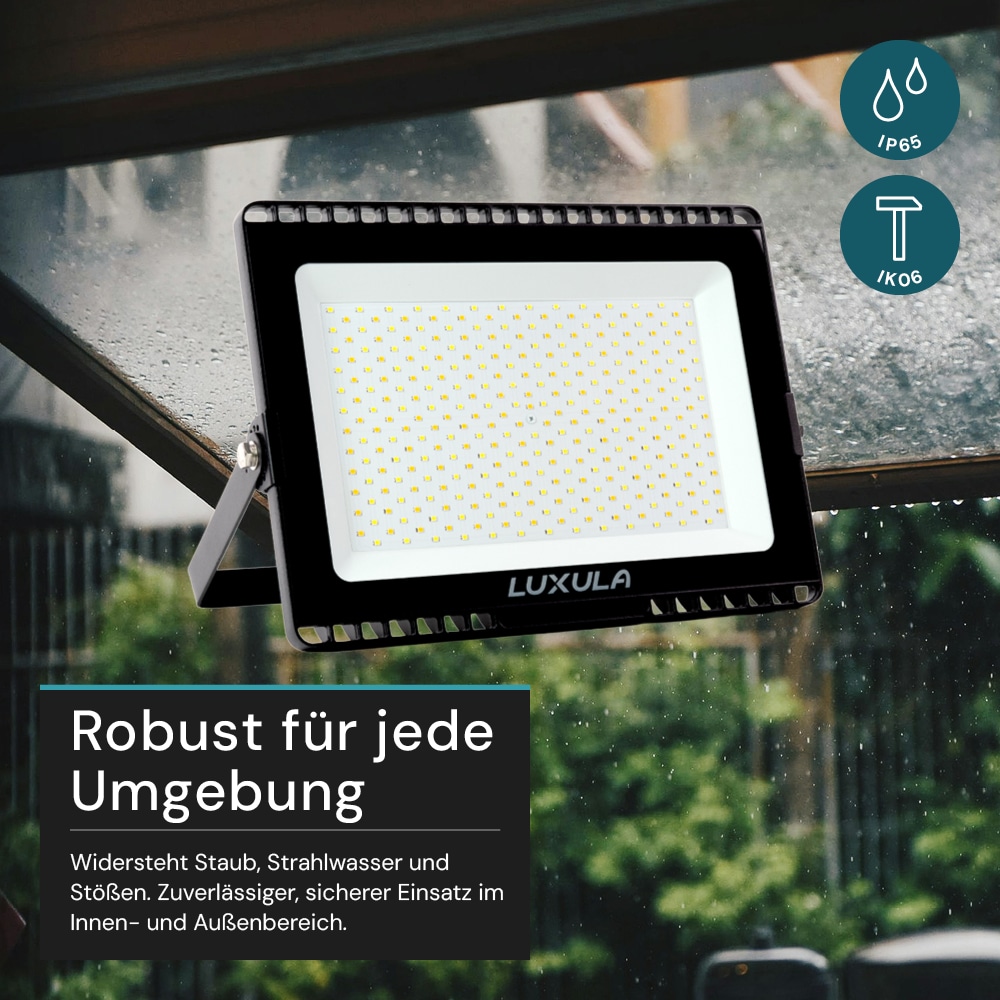 LUXULA LED-Fluter, EEK: F, 150W, 15000lm, CCT, schwarz
