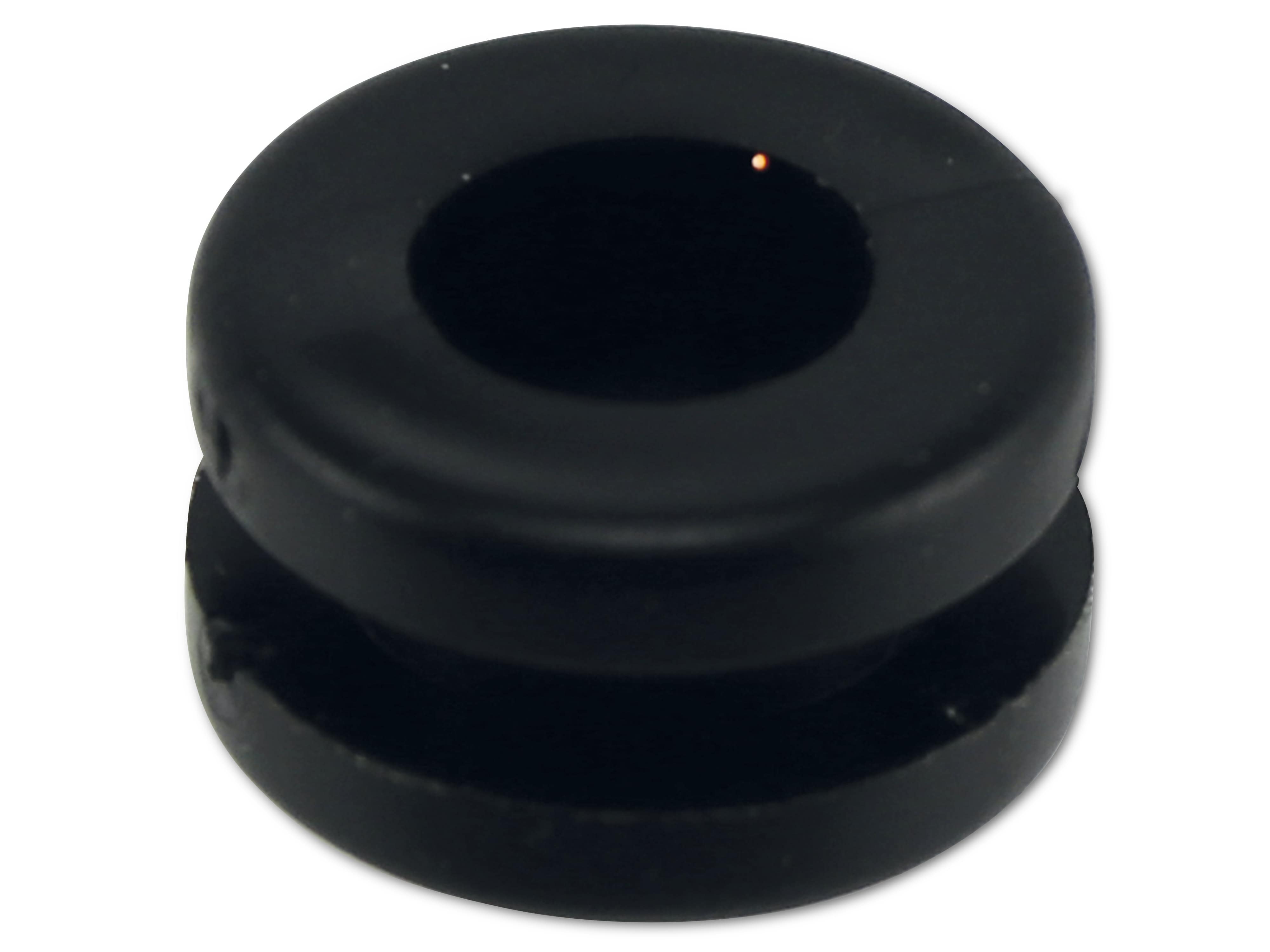 KSS Kabeldurchführungstülle PVC weich, schwarz, Plattenstärke 3, Loch-Ø 7,8, geschlossen, 1 Stück