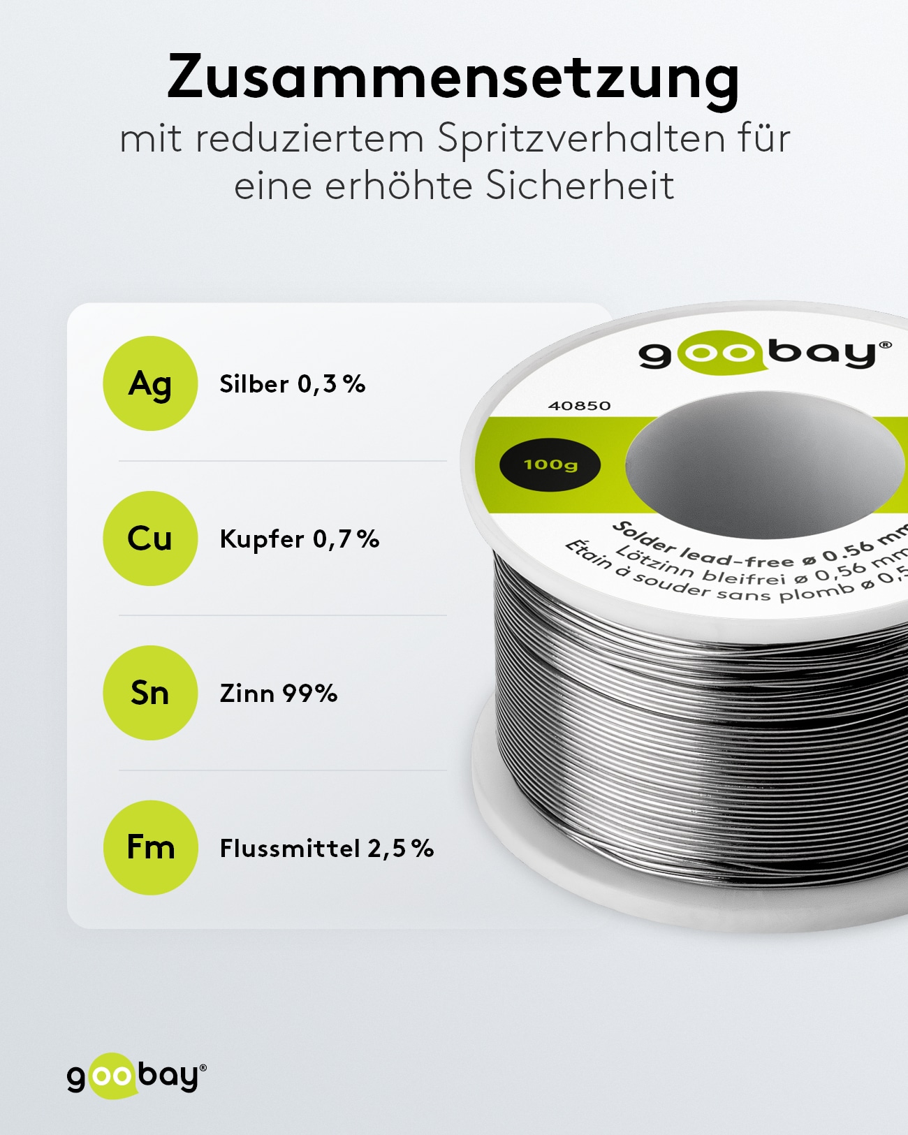 GOOBAY Lötzinn Essential, 100 g, Ø 0,56 mm