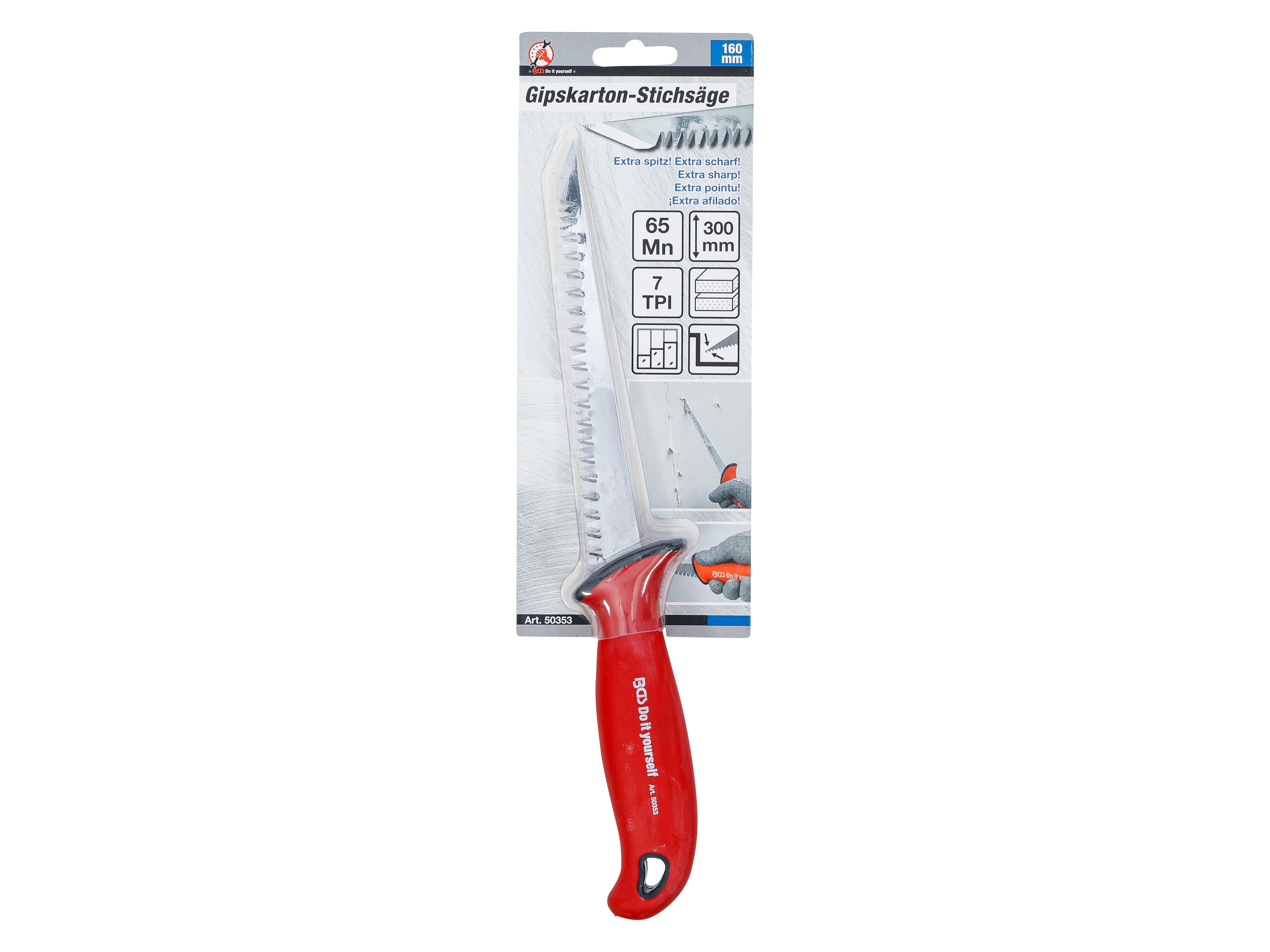 BGS TECHNIC Gipskarton-Stichsäge, 50353, 160 mm