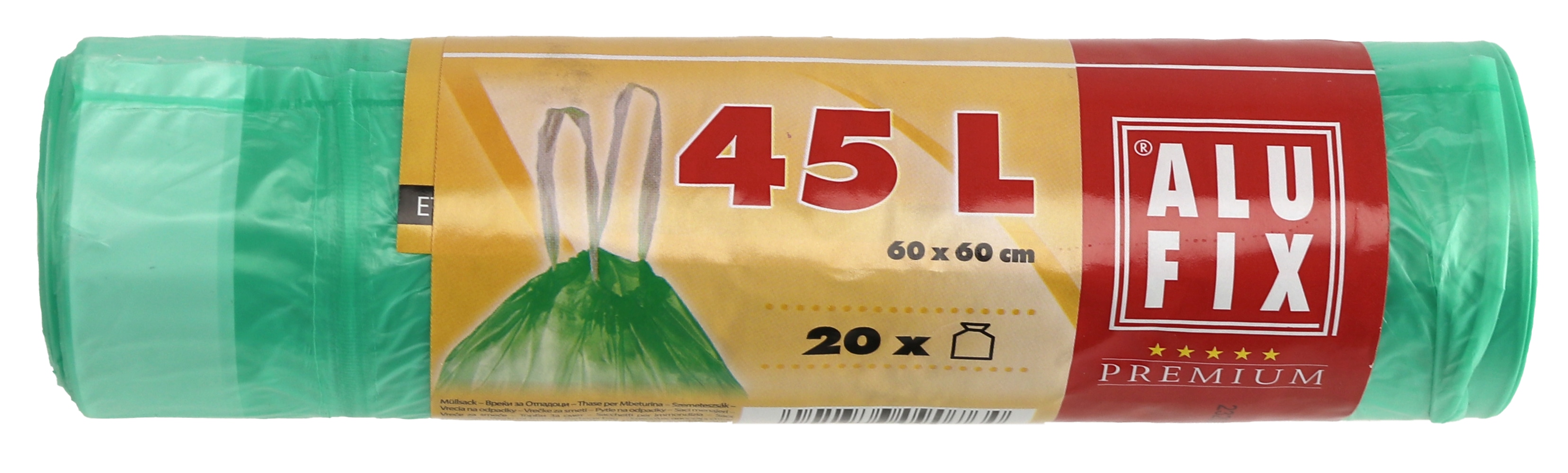 Müllbeutel, 45 l, 20 Stück, grün, mit Zugband Müllbeutel, 45 l, 20 Stück, grün, mit Zugband