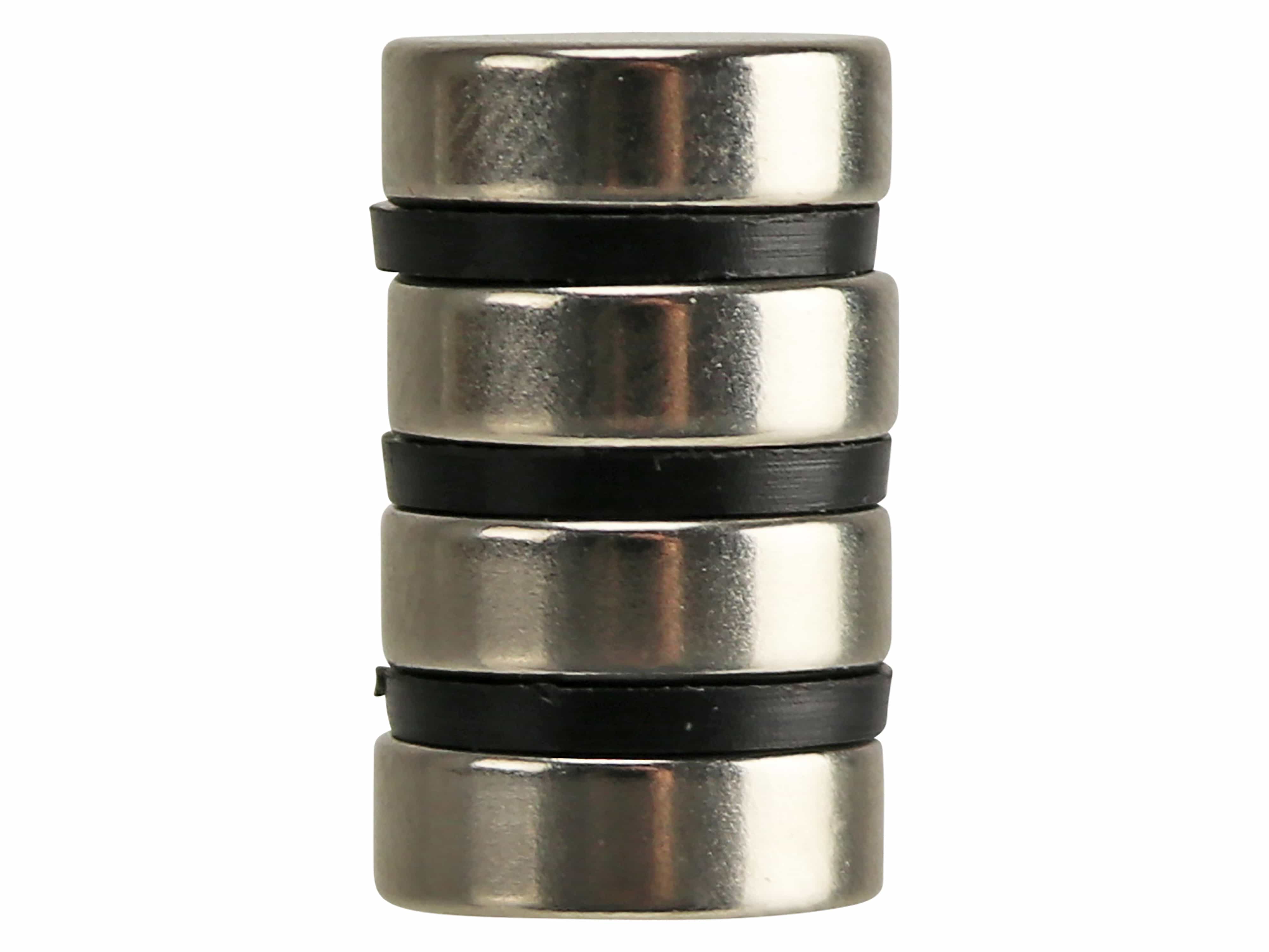 Neodym-Scheibenmagnete N45, 12x4 mm, 4 Stück