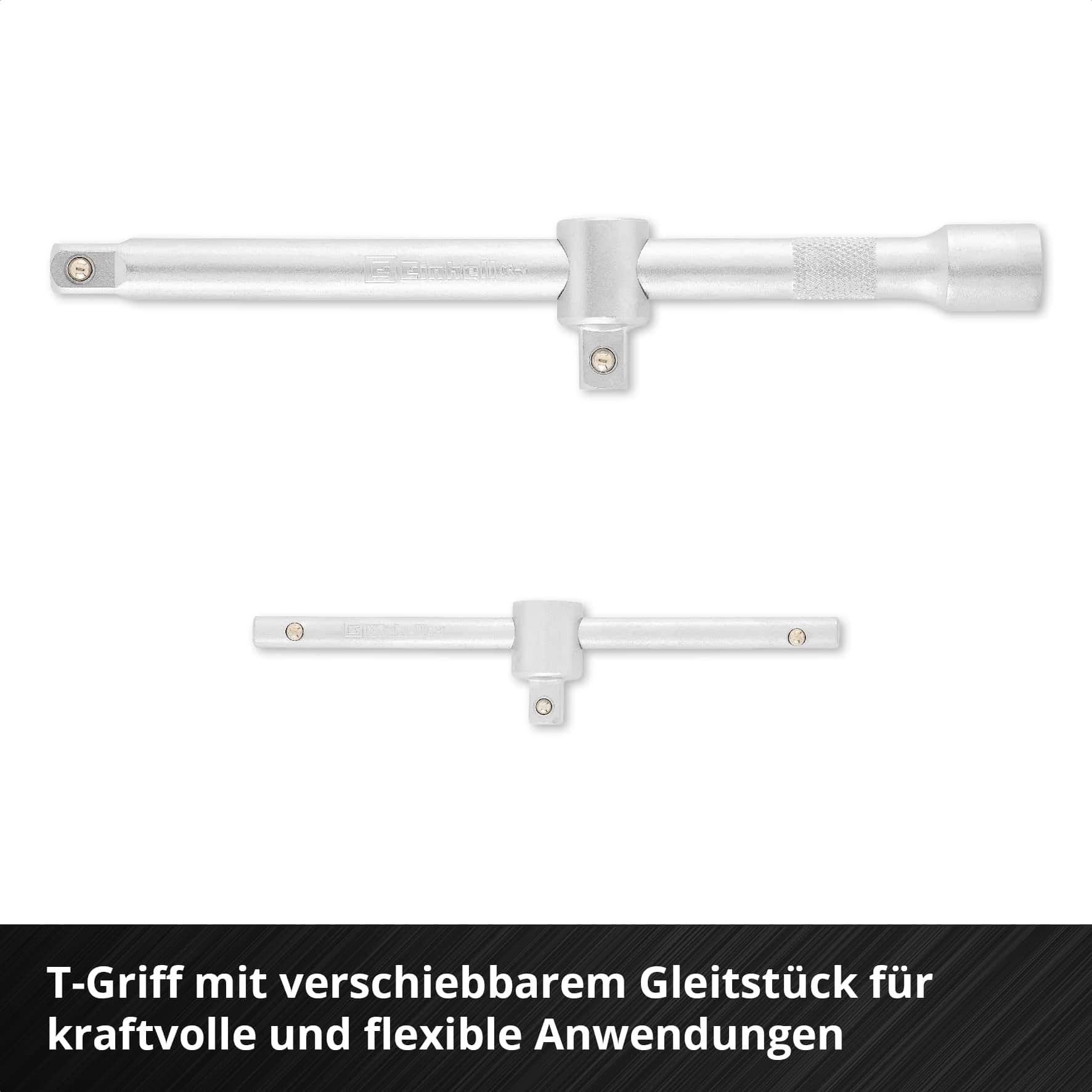 EINHELL E-Case-Einleger Stecknüsse und Ratschen, 370520, 60-teilig