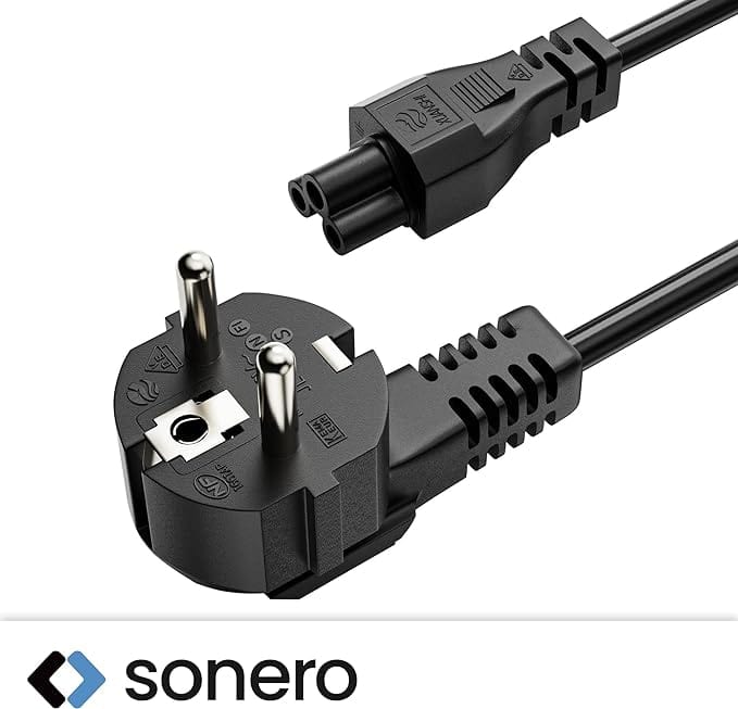 SONERO Netzkabel Schutzkontaktstecker, X-SKW-C5G-020B, 90°, schwarz, 2m SONERO Netzkabel Schutzkontaktstecker, X-SKW-C5G-020B, 90°, schwarz, 2m