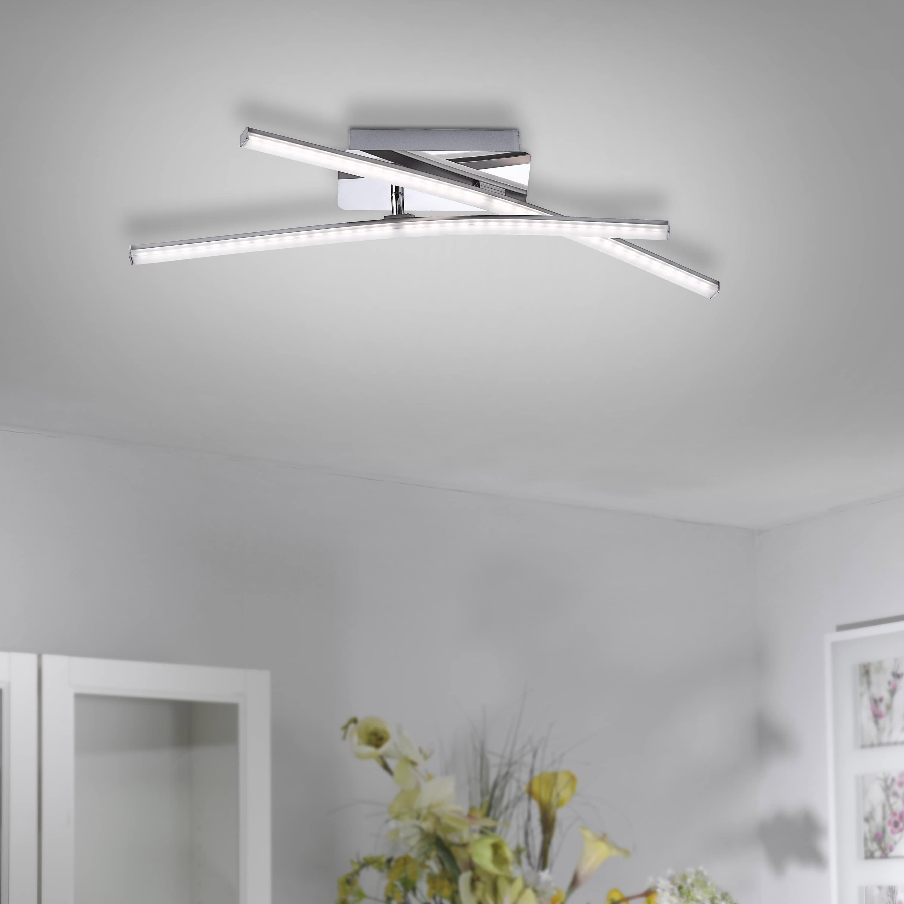 JUST LIGHT LED-Deckenleuchte 11270-55 stahlfarbig, 7,3W, 1000lm, 3000K