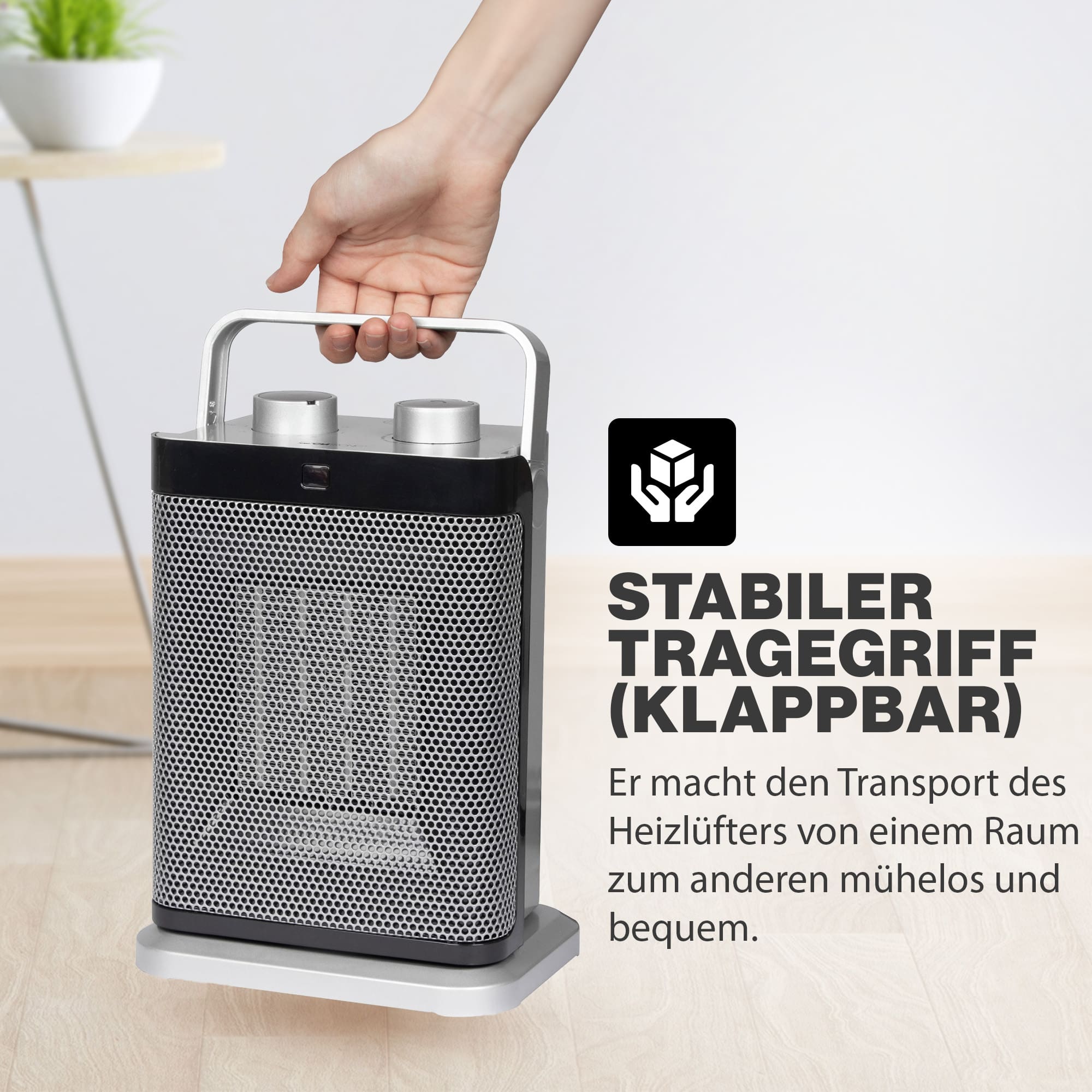 CLATRONIC Keramik-Heizlüfter HL3631, PTC-Keramik-Heizelement, 1000/1500 Watt