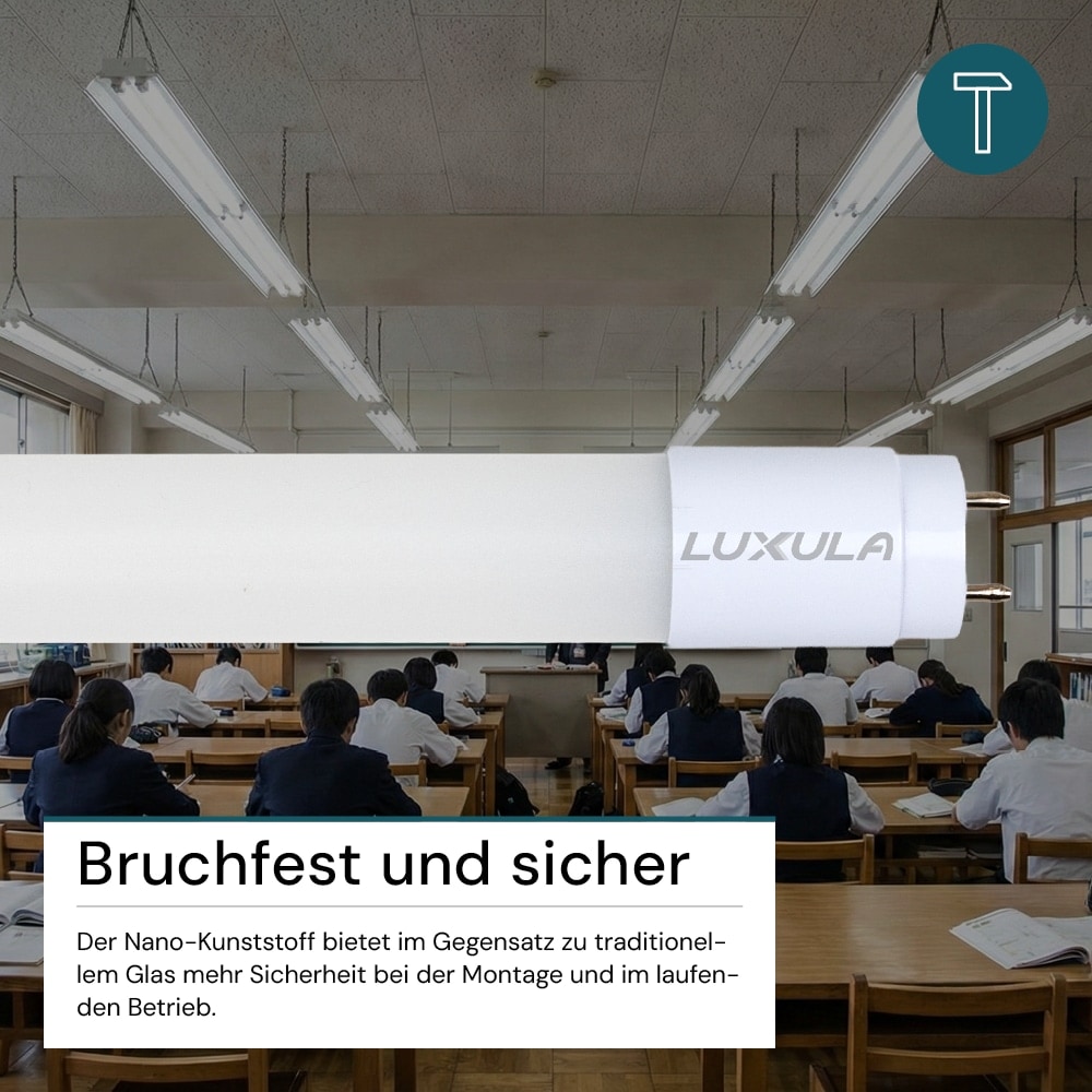 LUXULA LED-Röhre 2880lm LX100860, T8, 4000K, 160lm/W, 18W, mit Brücke