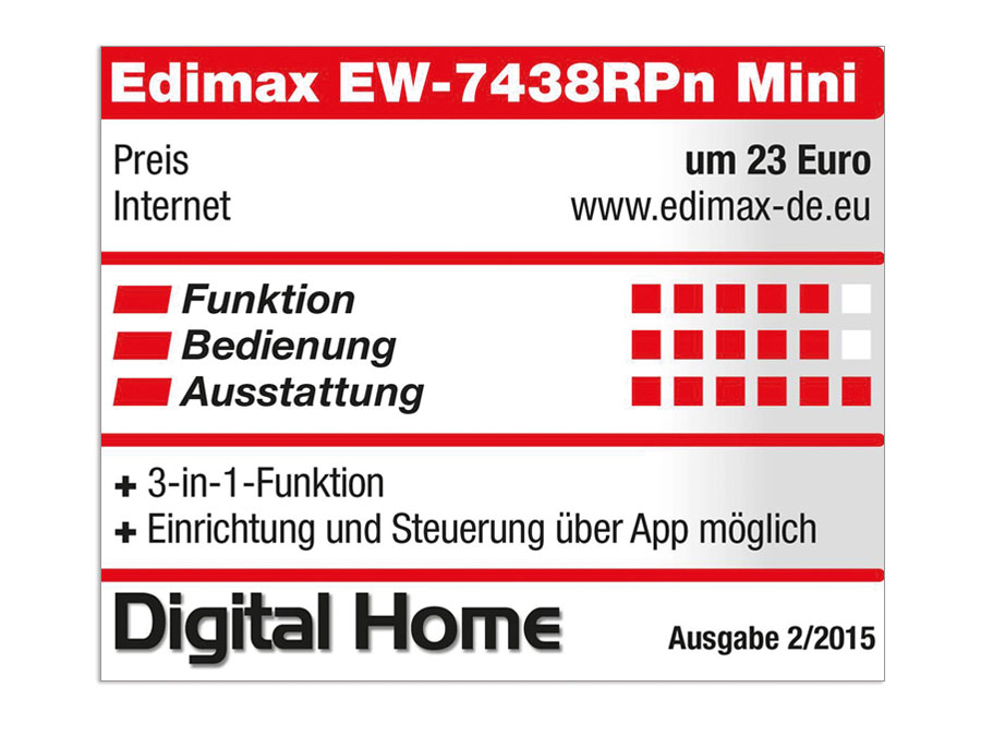 EDIMAX WLAN Repeater EW-7438RPn Mini, 300 Mbps, 3in1