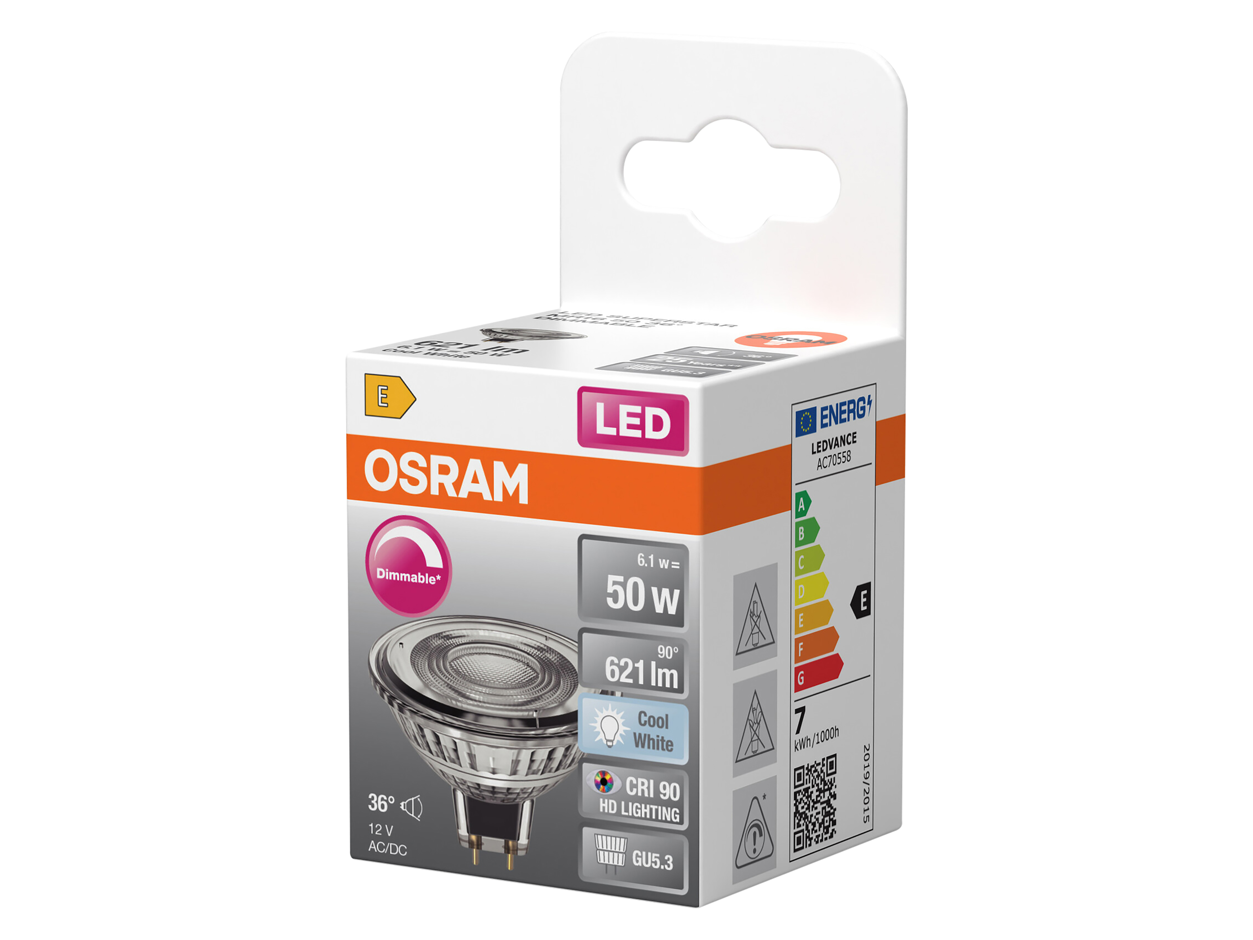 OSRAM LED-Lampe SUPERSTAR, dimmbar, GU5.3, 6,1W, 4000K, EEK: E, 621lm, IP20, neutralweiß