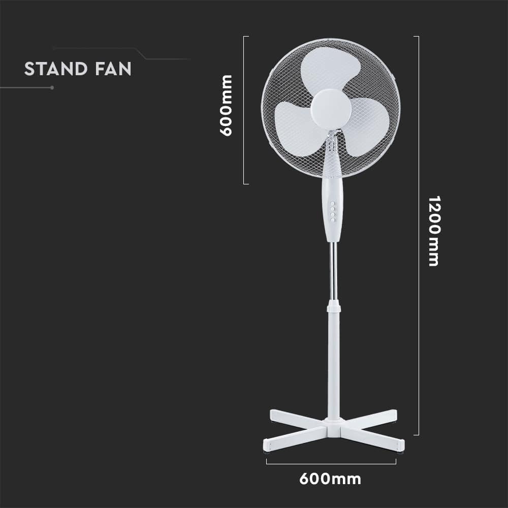 V-TAC Standventilator VT-4016-3, 40 W, 40 cm, weiß