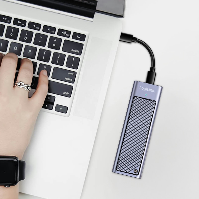 LOGILINK Festplattengehäuse UA0435 M.2 NVMe USB 3.2 2x2, bis zu 10TB, bis zu 20Gbit/s