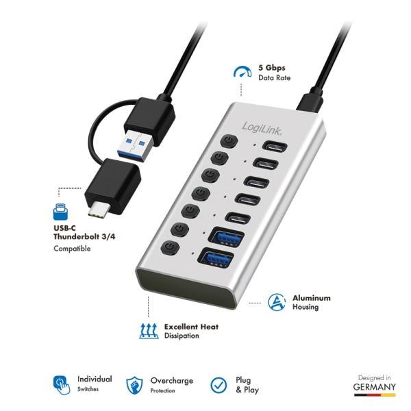 LOGILINK USB-C Hub UA0447, 7 Port