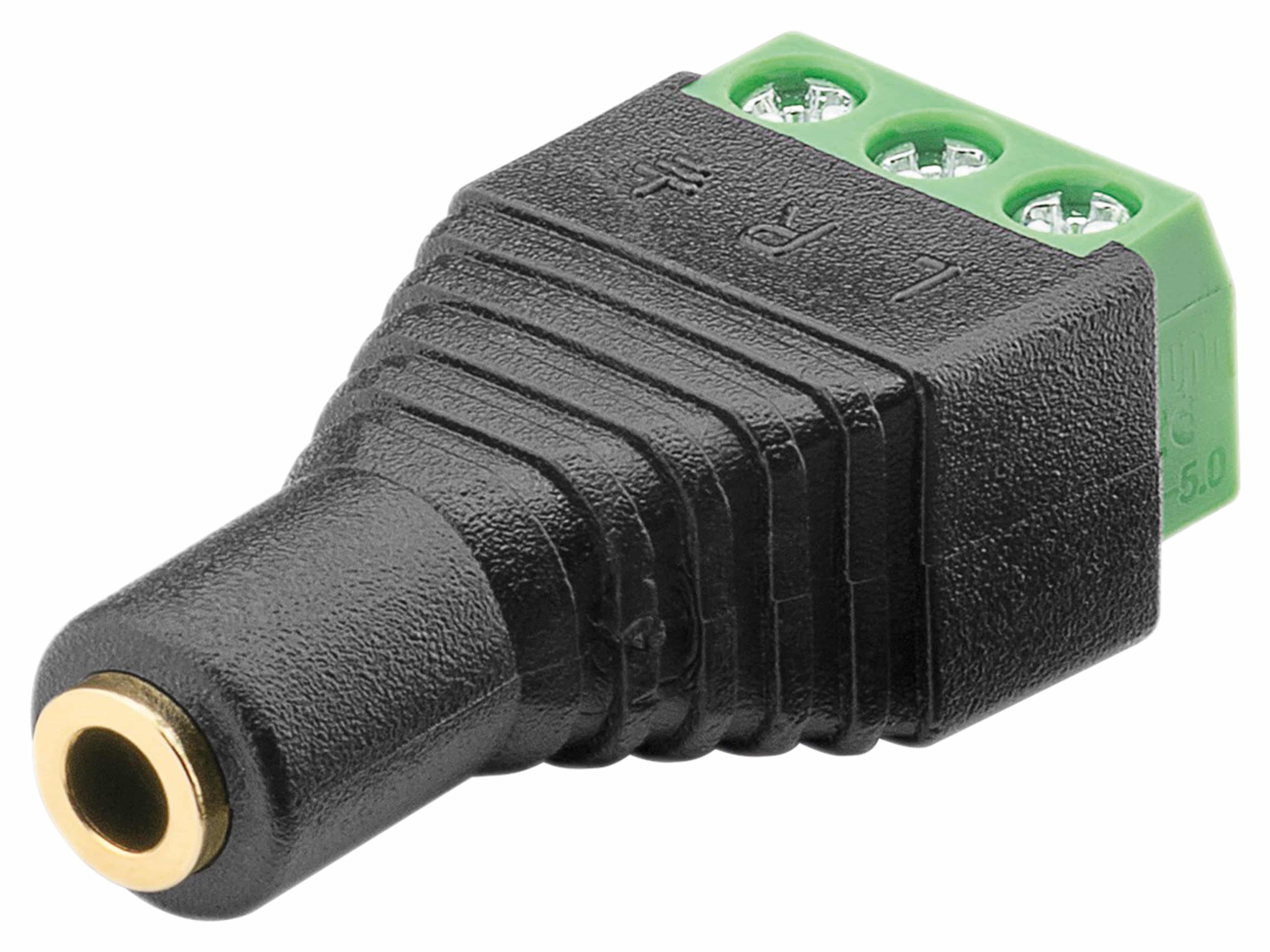 GOOBAY Terminal Block 76746, 3-pin auf 3,5 mm Klinkenbuchse