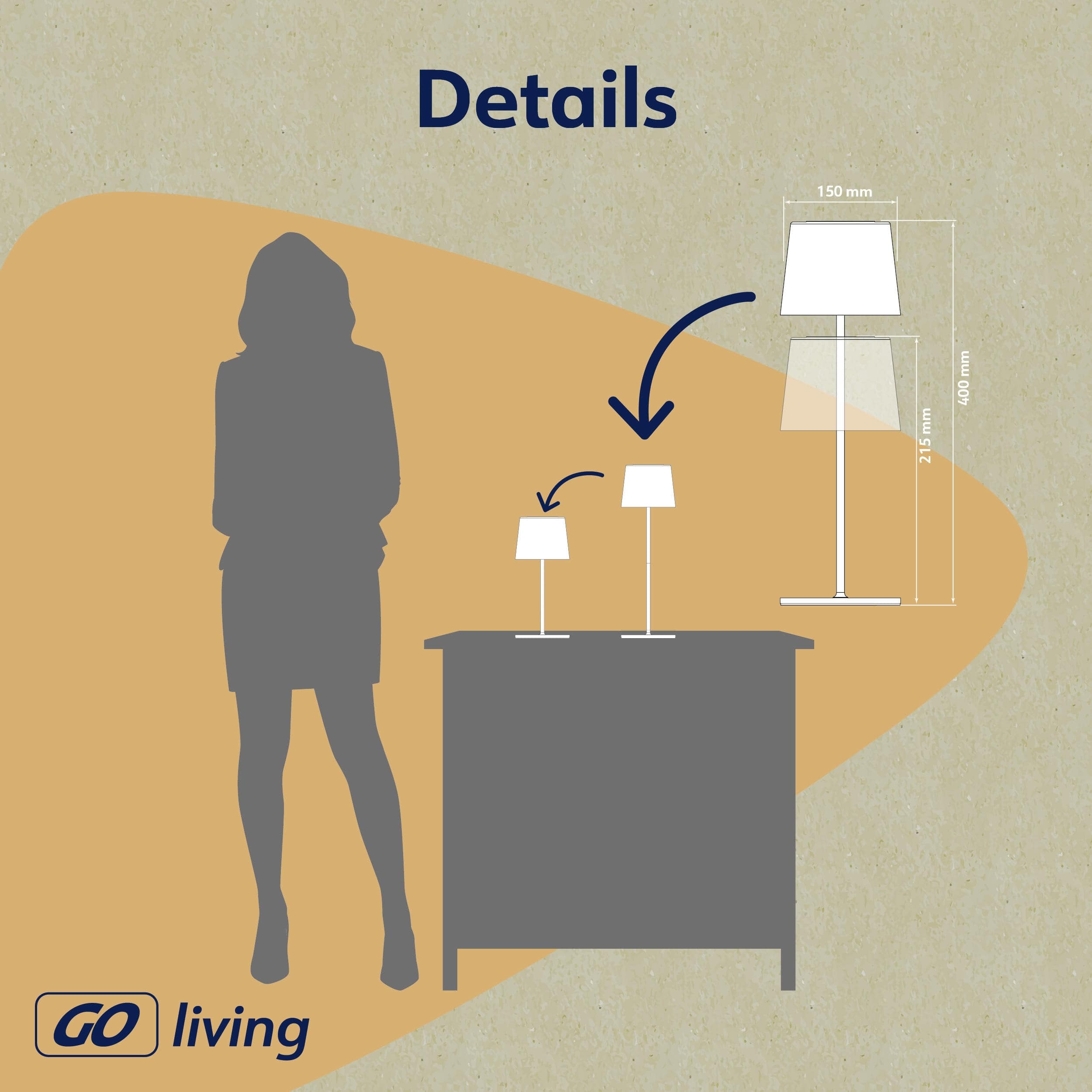 MÜLLER-LICHT LED-Akku-Tischleuchte PINE, 2W, 200lm, RGB + weiß, grau