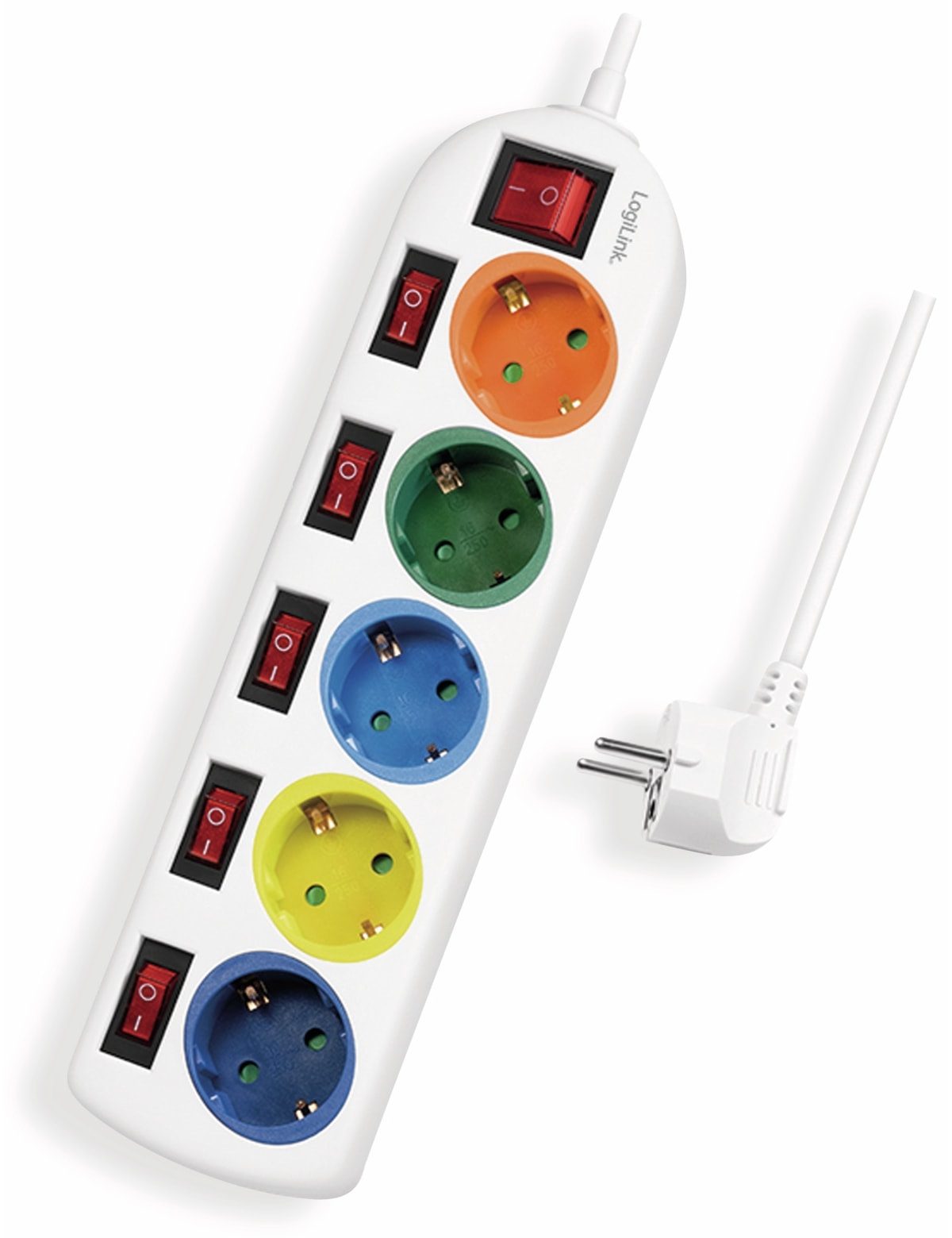 LOGILINK Steckdosenleiste LPS258, 5-fach, weiß LOGILINK Steckdosenleiste LPS258, 5-fach, weiß