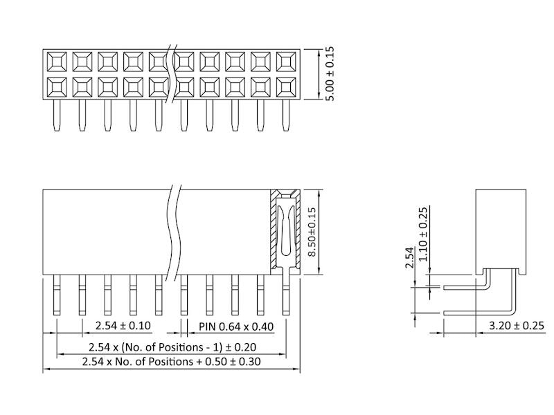 ECON CONNECT Buchsenleiste BLW2X7, 2x7, RM 2,54 mm, H 8,5 mm