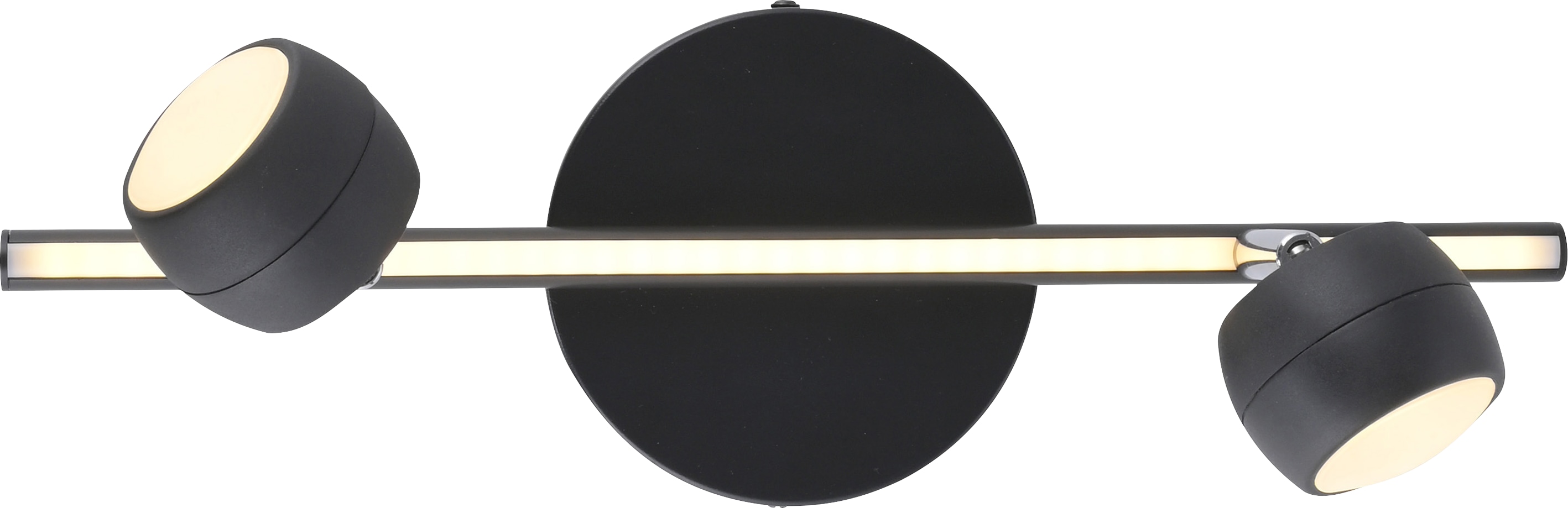 JUST LIGHT LED-Deckenleuchte 11401-18, 10,60W, 3000K, 1225lm, warmweiß, IP20, schwarz