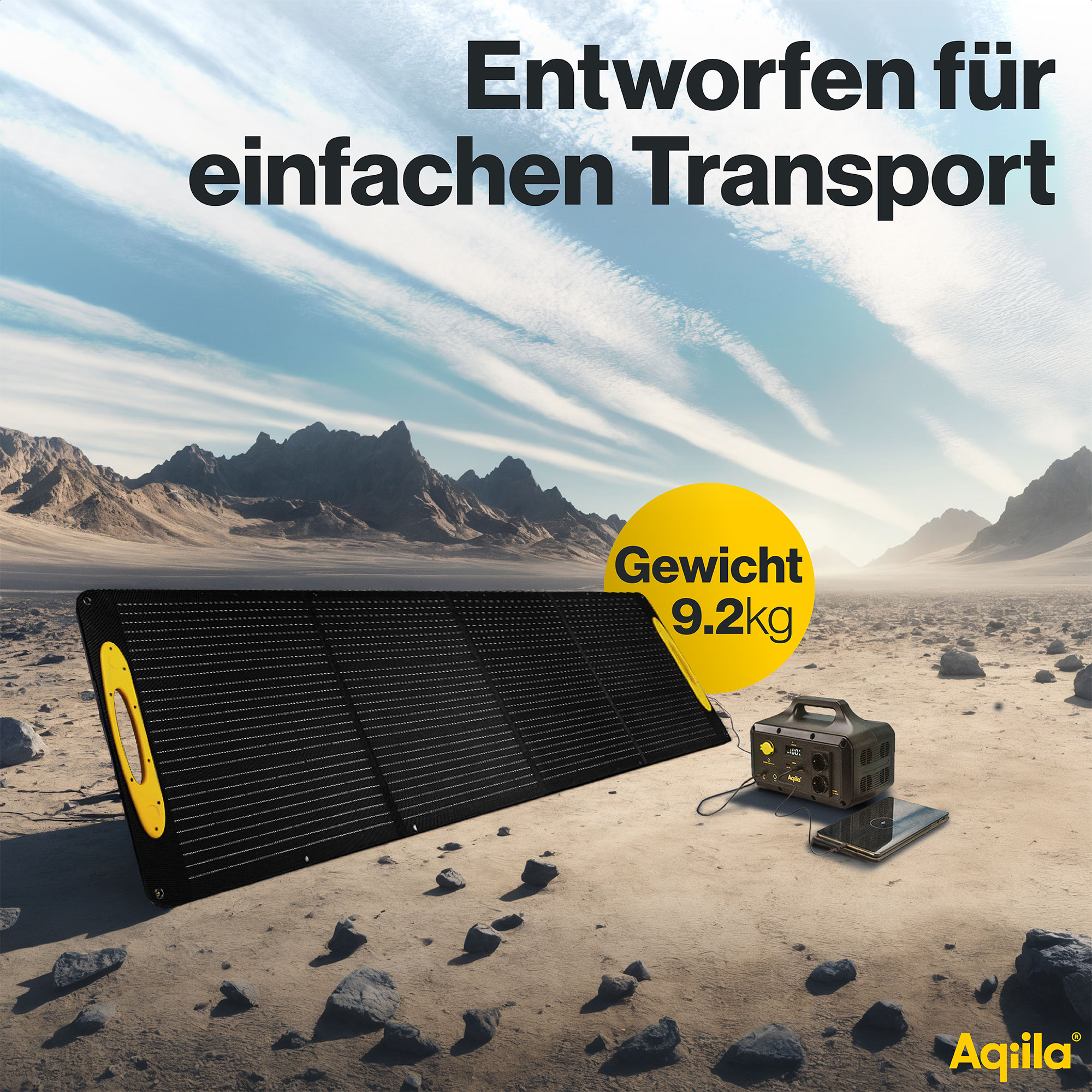 AQIILA Solarpanel Sunbird P200, 200 W, schwarz