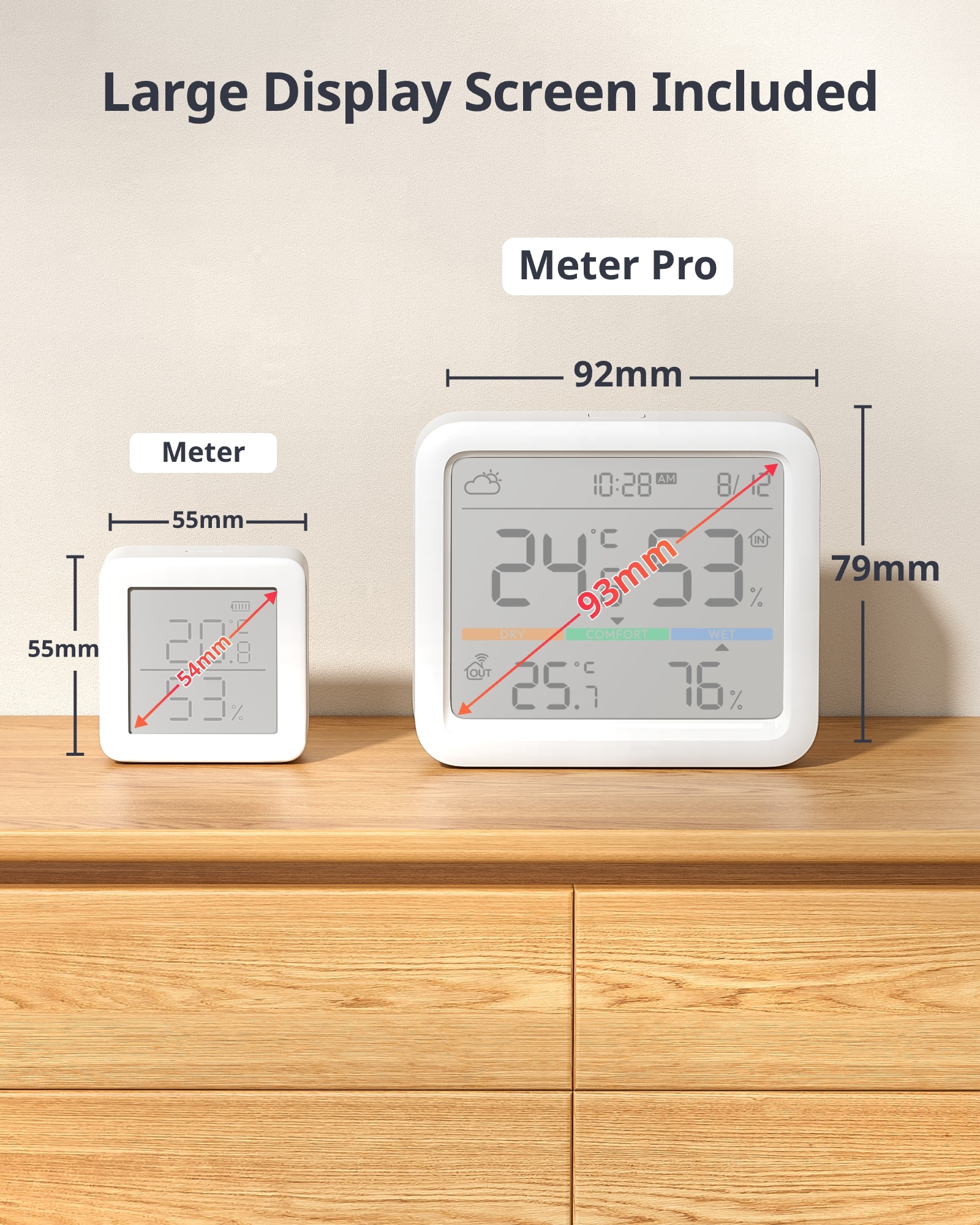 SWITCHBOT Wetterstation, Meter Pro Thermometer Hygrometer, weiß
