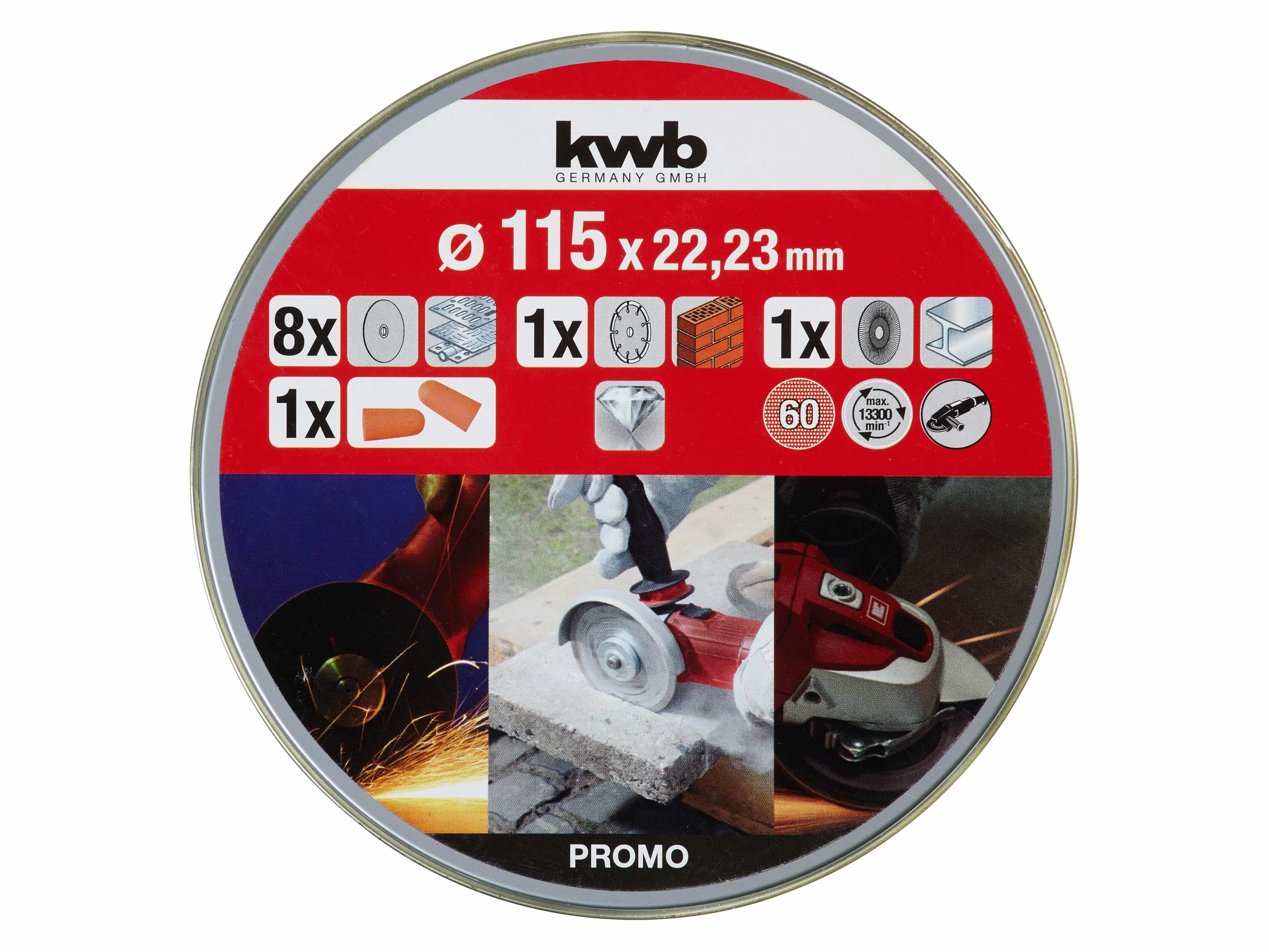 KWB-Trennscheiben-Set, 712041, 115 mm, 10-teilig KWB-Trennscheiben-Set, 712041, 115 mm, 10-teilig