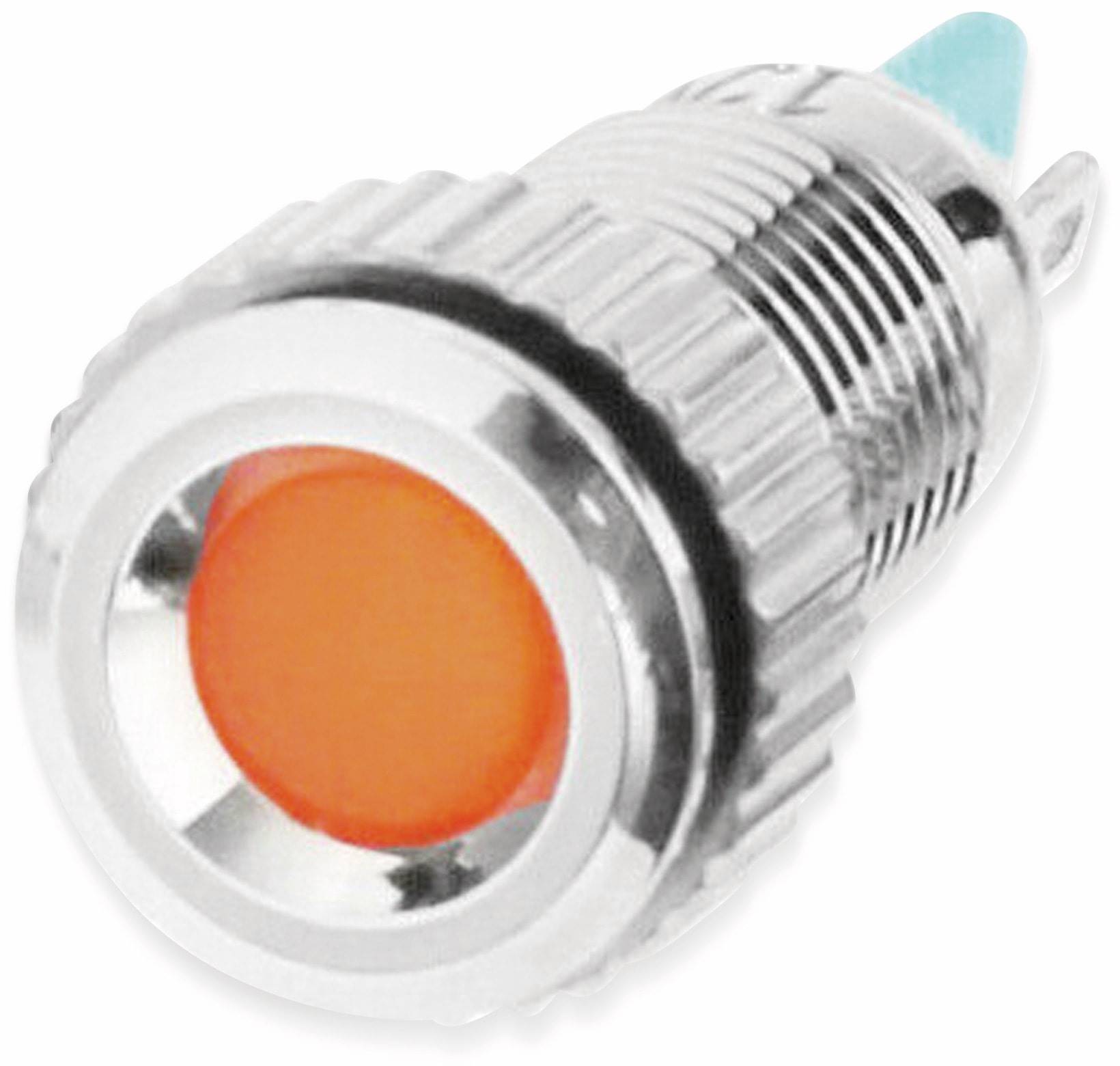 LED-Kontrollleuchte, Signalleuchte 12 V, Orange, Ø8 mm, Messing, Tiefe 23 mm