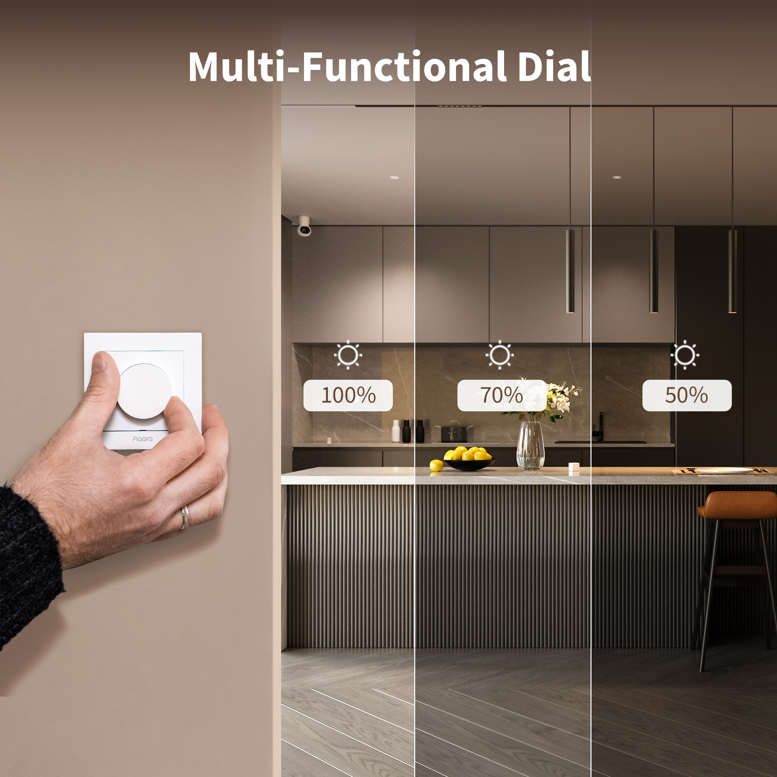 AQARA Dimmer-Schalter H2, KD-R01D-G, grau AQARA Dimmer-Schalter H2, KD-R01D-G, grau