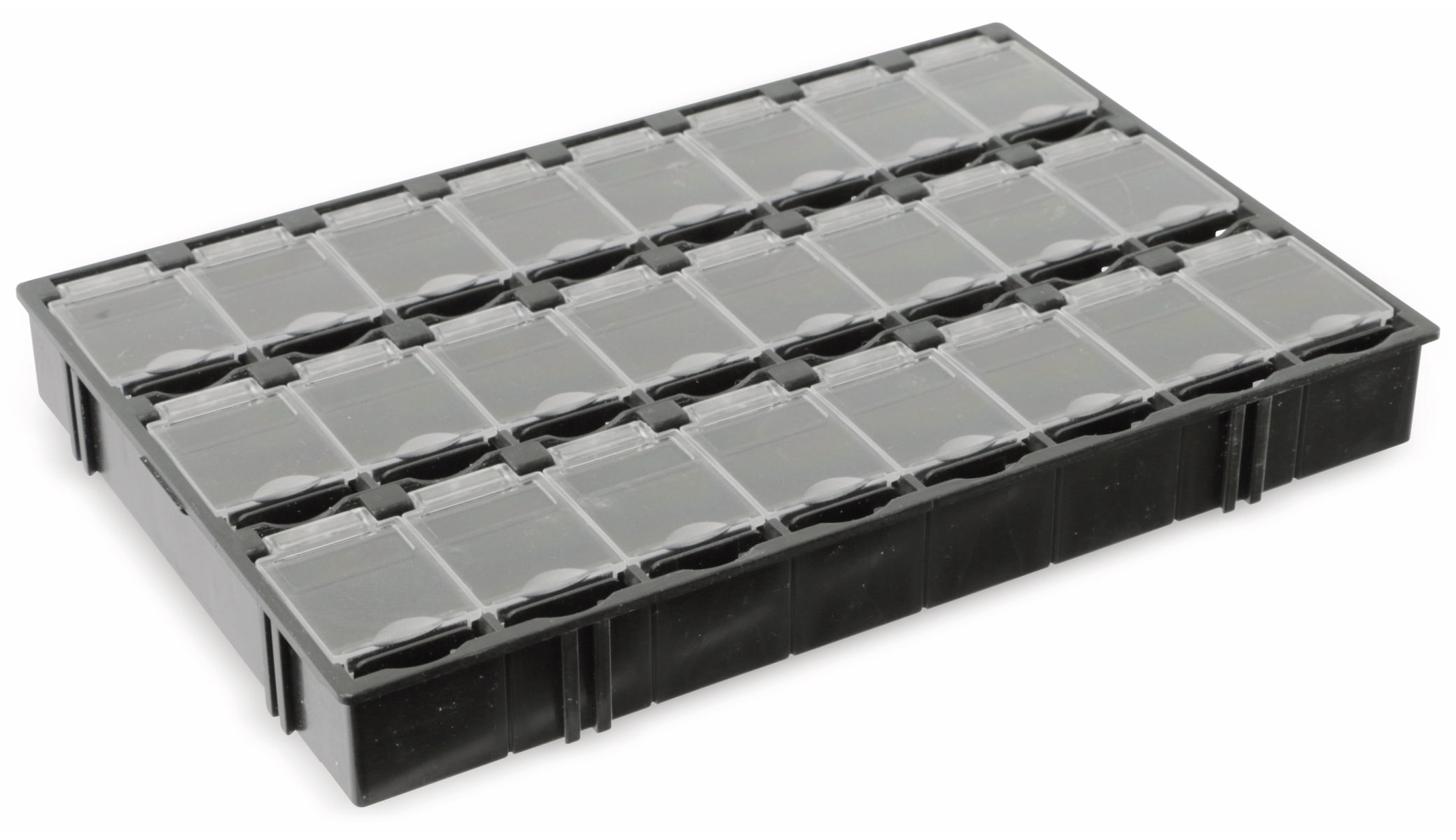 SMD-Systemcontainer T-156, 24-fach, schwarz SMD-Systemcontainer T-156, 24-fach, schwarz