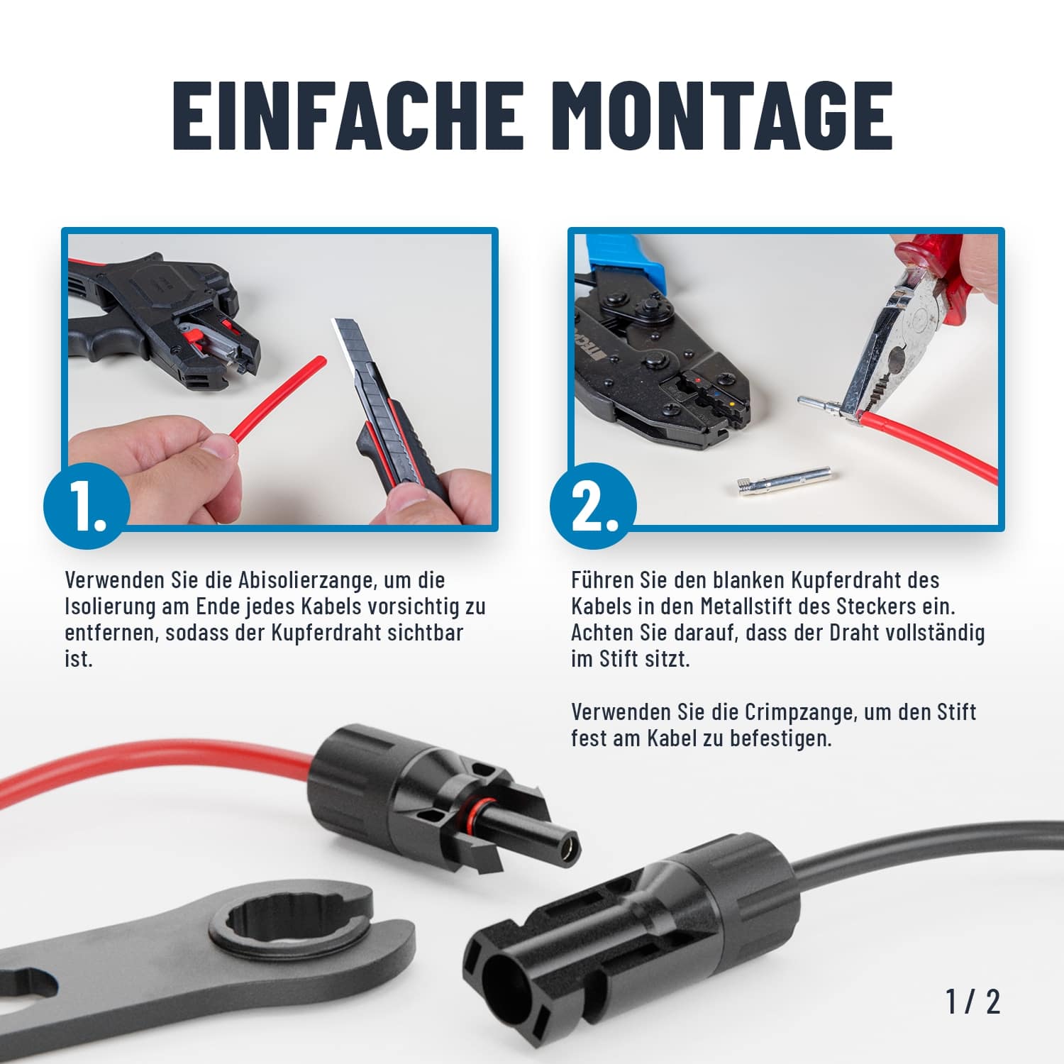 ABSINA Solarstecker/Buchse, 4er Pack ABSINA Solarstecker/Buchse, 4er Pack