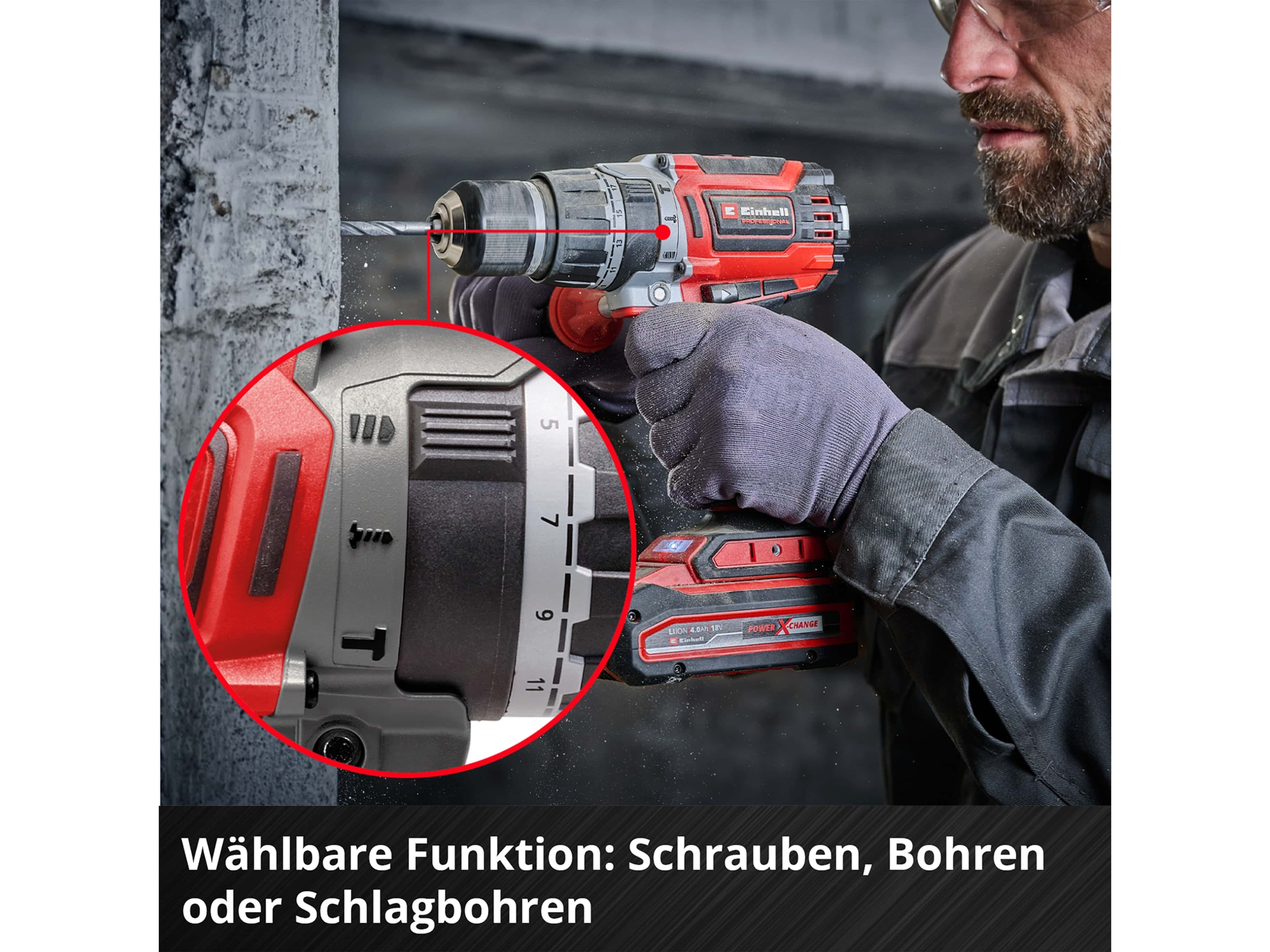 EINHELL PROFESSIONAL Akku-Schlagbohrschrauber TP-CD 18/70 Li-i BL, Solo