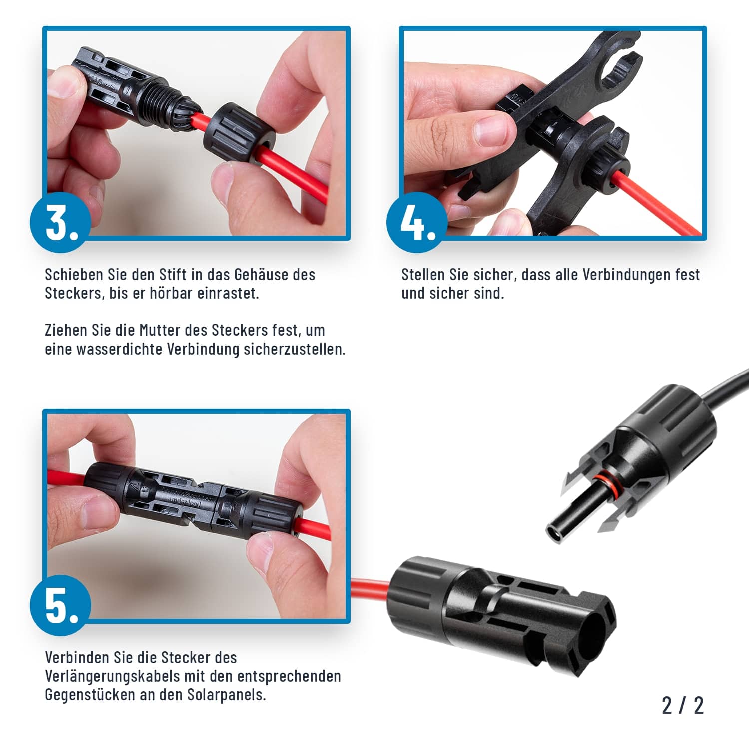 ABSINA Solarstecker/Buchse, 4er Pack ABSINA Solarstecker/Buchse, 4er Pack