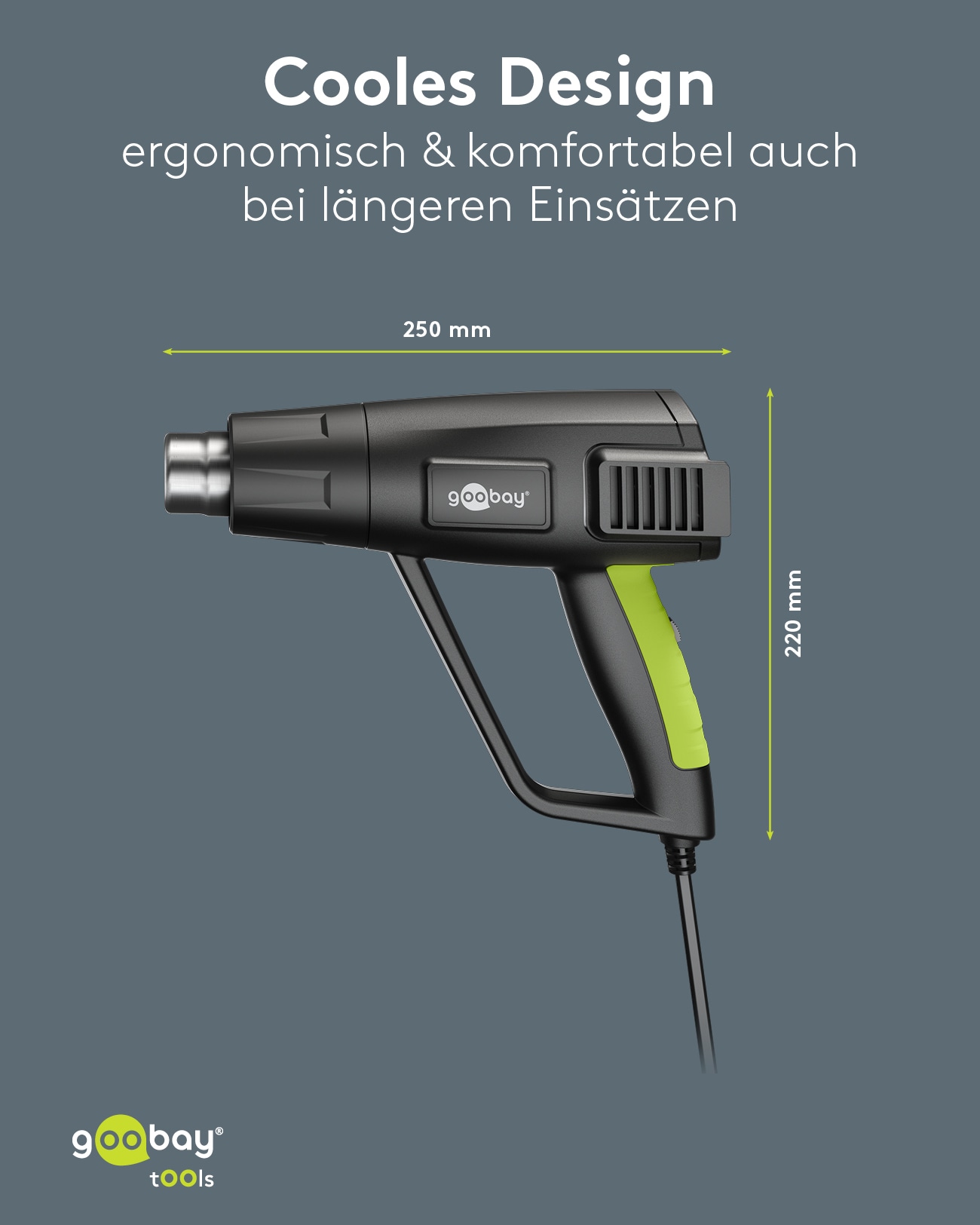 GOOBAY TOOLS Heißluftpistole Premium, 77823, 1500 W