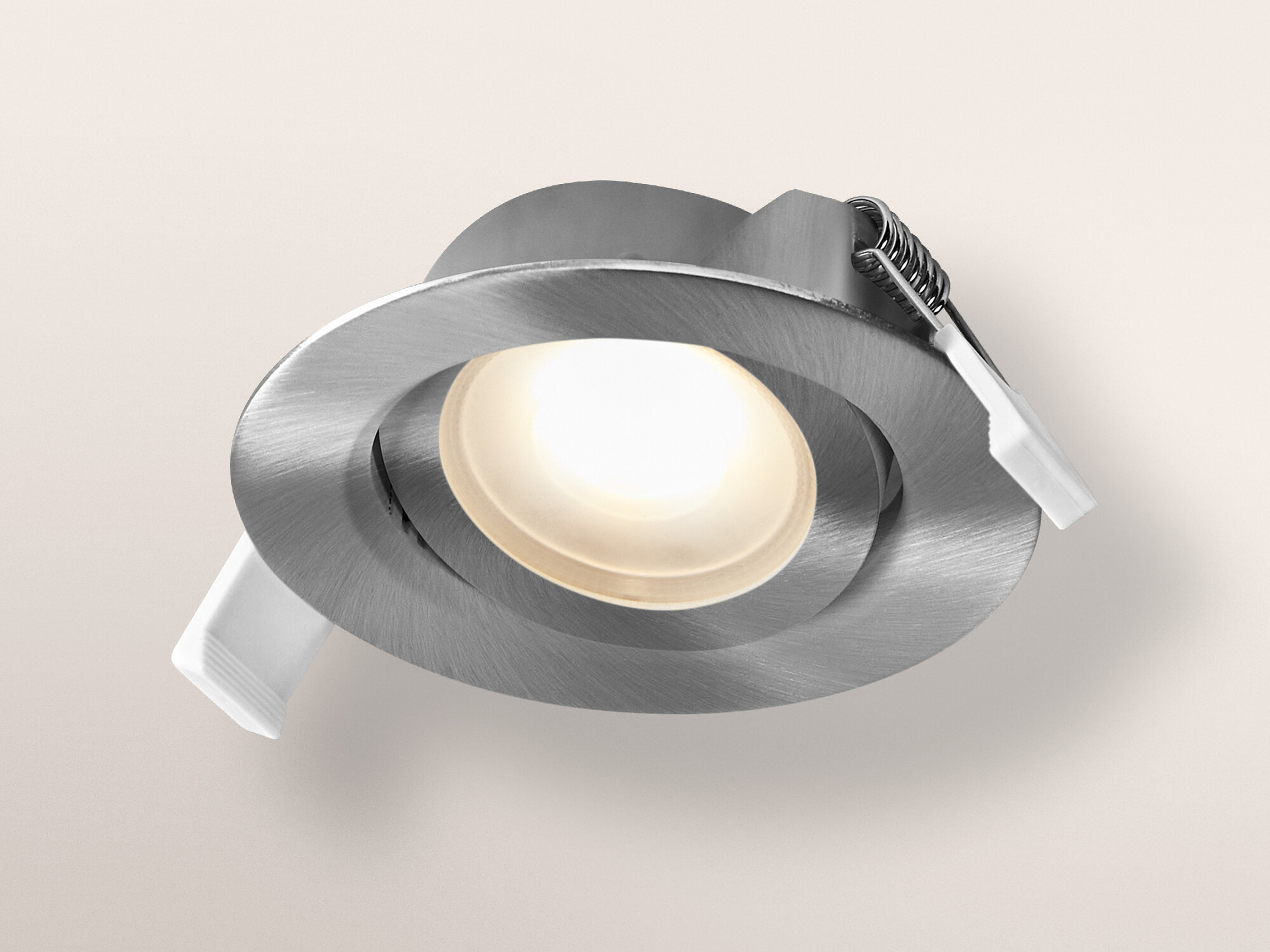 OSRAM LED-Einbauleuchte, 4,9W, 2700K, 200lm, warmweiß IP20, dimmbar, Satin-Nickel, 3er Set OSRAM LED-Einbauleuchte, 4,9W, 2700K, 200lm, warmweiß IP20, dimmbar, Satin-Nickel, 3er Set