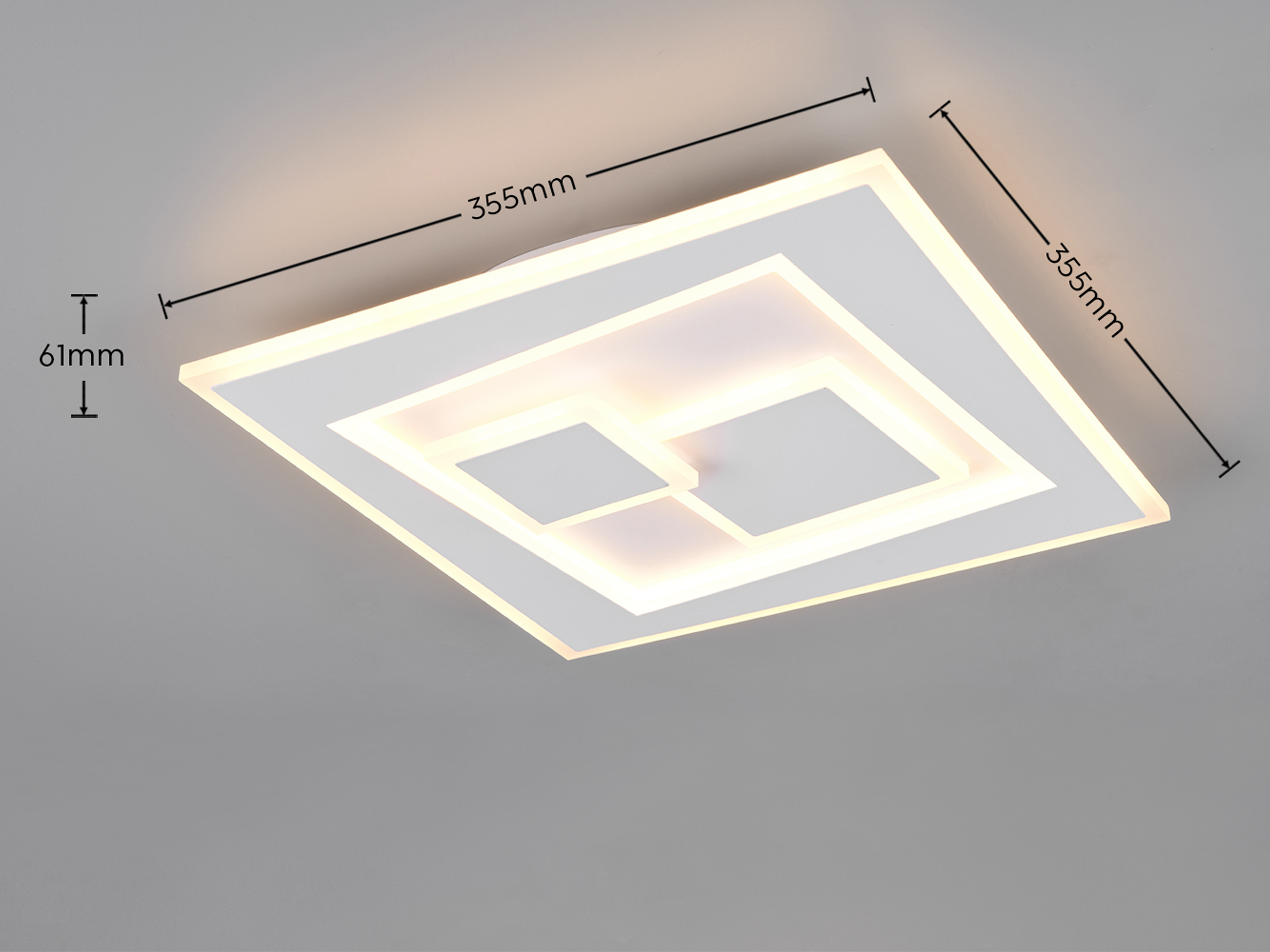 REALITY LED-Deckenleuchte Deglas, 34W, 2700... 6500K, 3900lm, Fernbedienung, CCT, IP20, weiß
