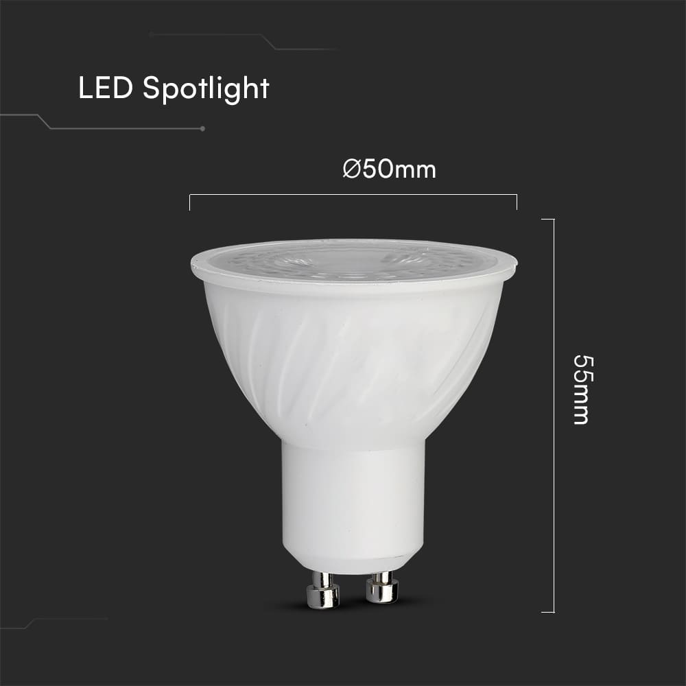 V-TAC LED-Lampe VT-247D, GU10, 6W, 4000K, EEK: F, CREE Chip, 445lm, IP20