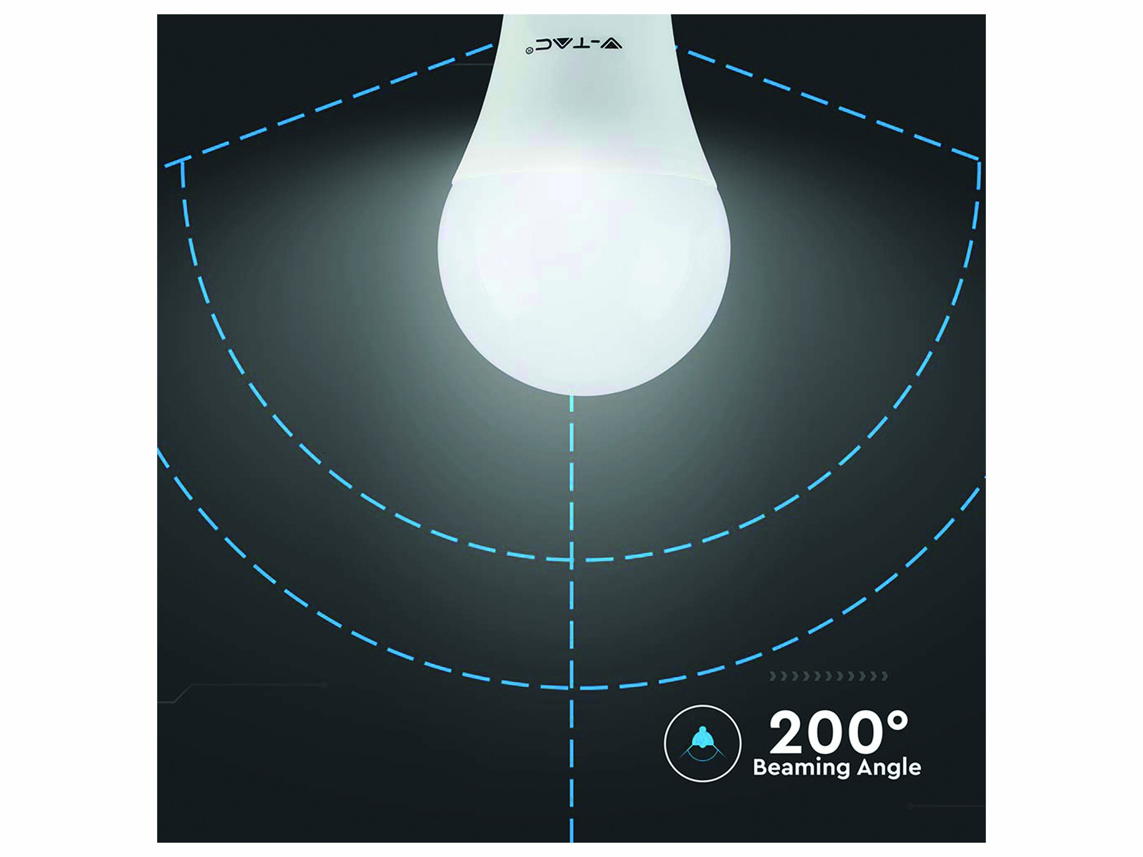 V-TAC LED-Lampe VT-2099, E27, EEK: F, 8,5 W, 806 lm, 3000 K