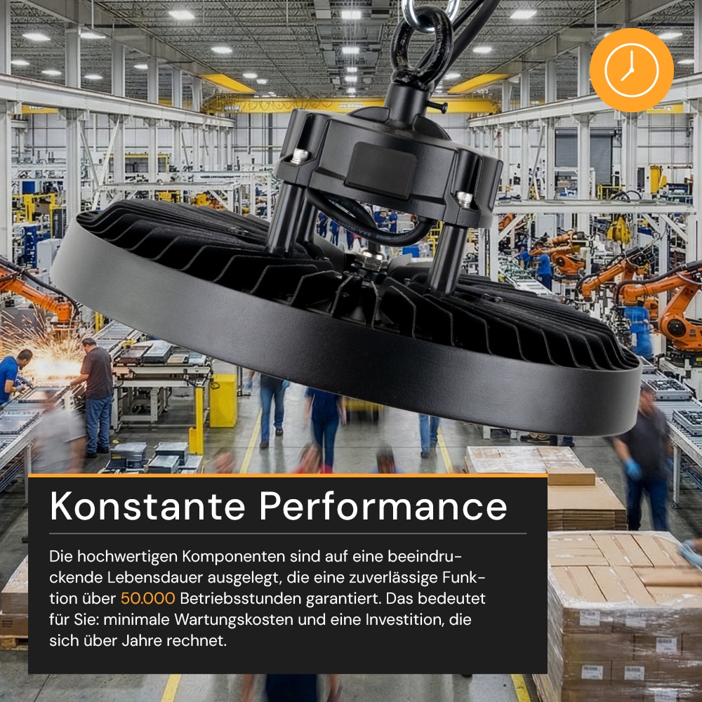 ENOVALITE LED-HighBay-Leuchte, UFO, EEK: C, 150W, 25500lm, 5000K, schwarz
