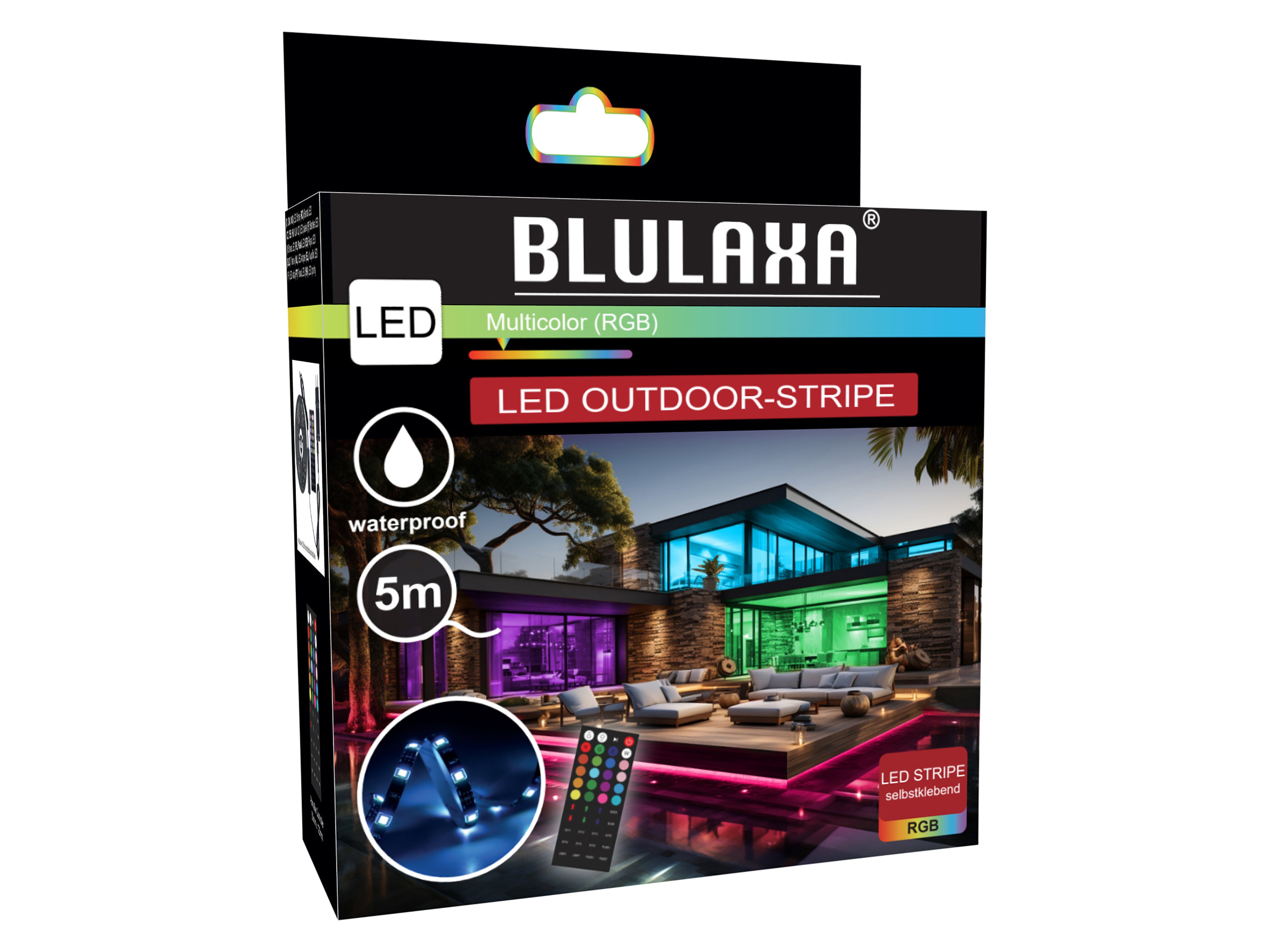 BLULAXA LED Strip 50954, 5m, 18W, 150lm, RGB, Fernbedienung, IP44