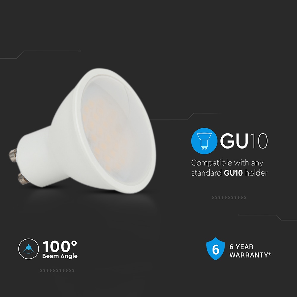 V-TAC LED-Lampe VT-205, GU10, 4,5W, 4000K, EEK: F, CREE Chip, 400lm, IP20