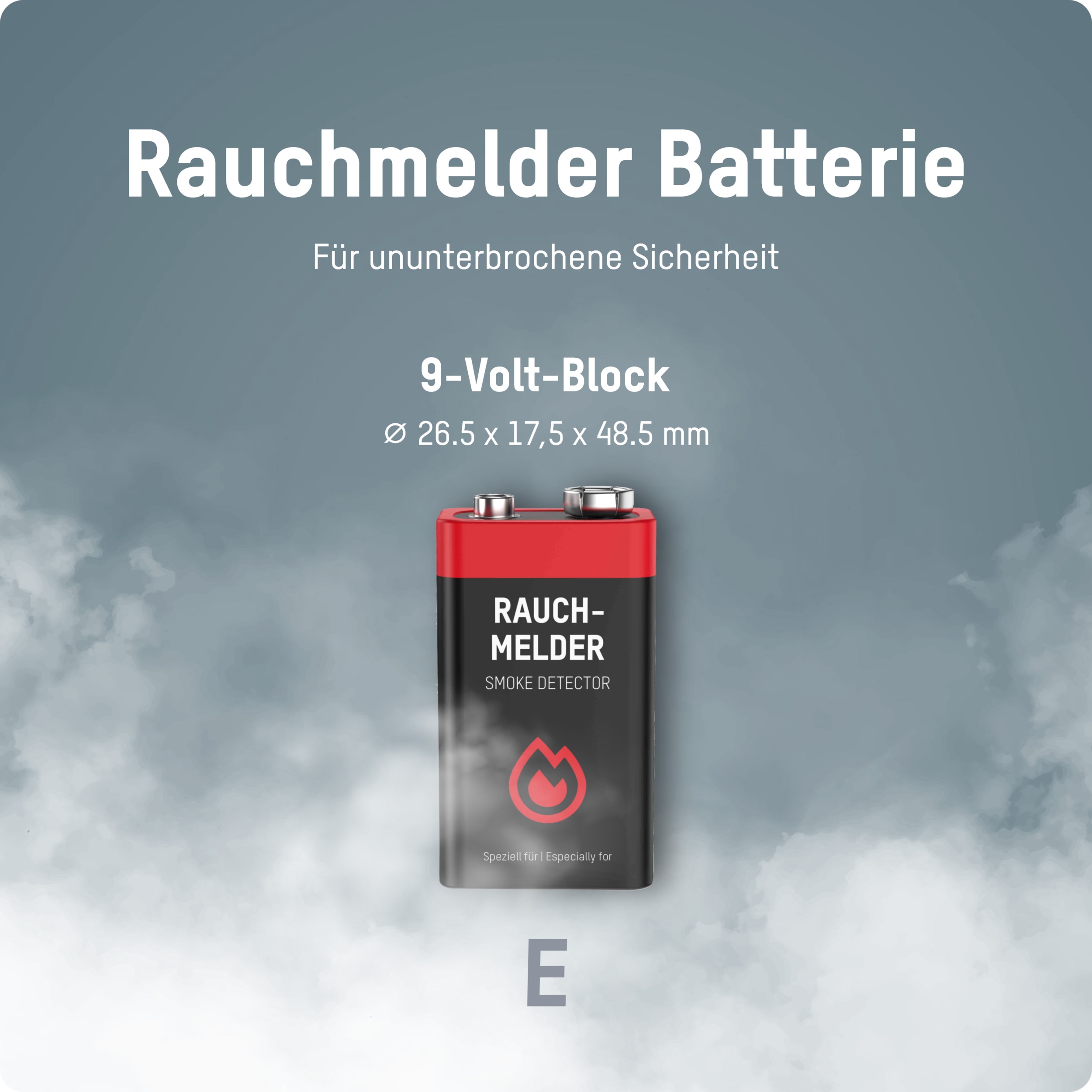 ANSMANN 9V-Blockbatterie, Alkali, 550mAh, 2 Stück, für Rauchmelder ANSMANN 9V-Blockbatterie, Alkali, 550mAh, 2 Stück, für Rauchmelder