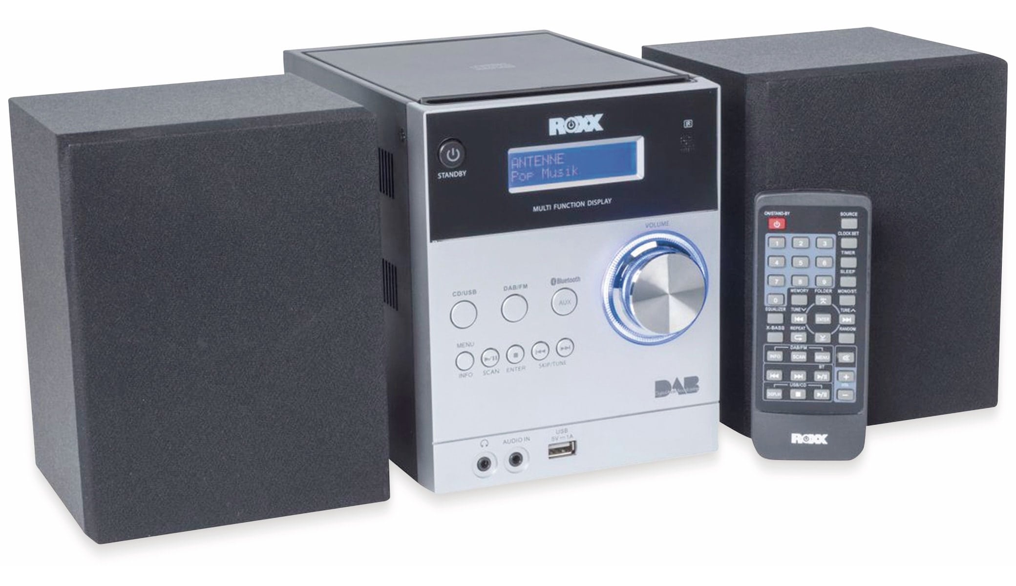 ROXX Stereoanlage MC 401, schwarz/silber, CD, DAB+, Bluetooth
