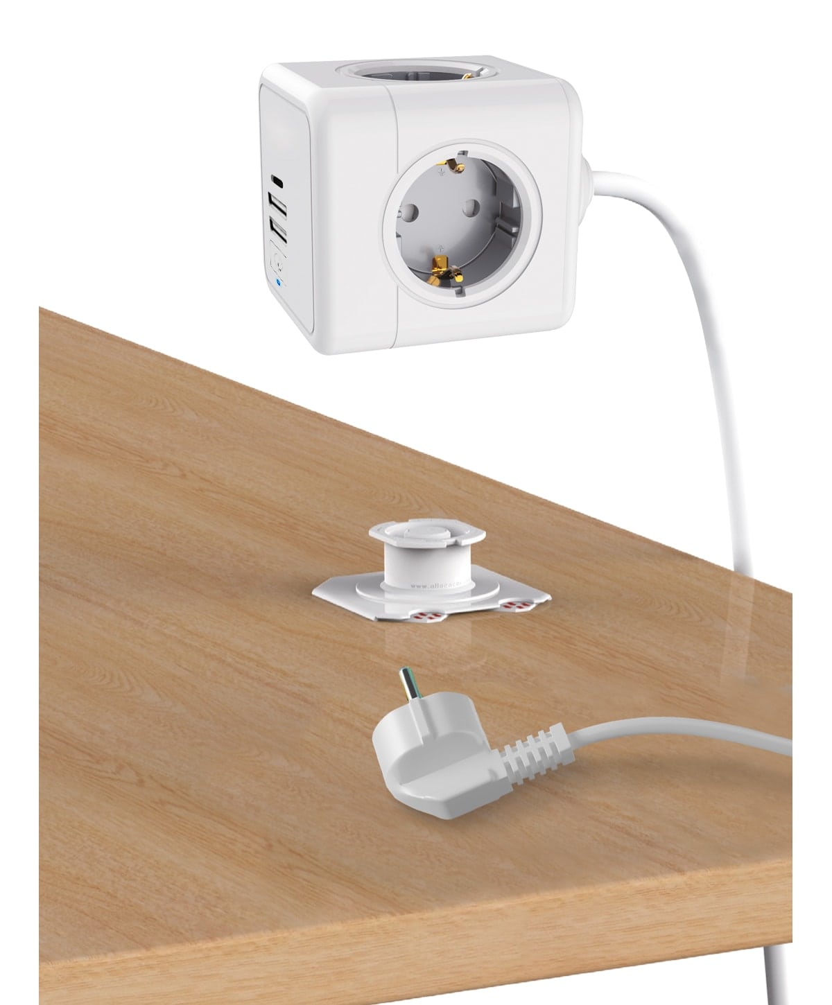 TECHNAXX Steckdosenwürfel Power Cube TX-195, 4-fach, 2x USB-A, 1x USB-C