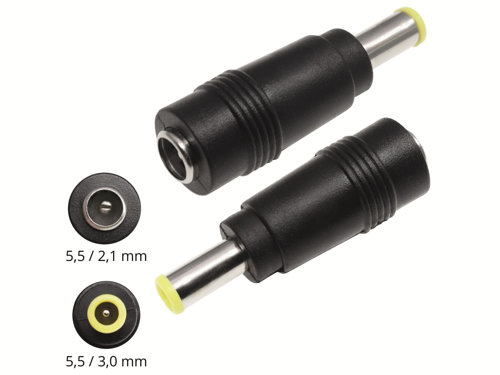 Hohlsteckeradapter, 5,5/2,1 Hohlku. auf 5,5/3,0 Hohlst. mit Stift, Samsung Hohlsteckeradapter, 5,5/2,1 Hohlku. auf 5,5/3,0 Hohlst. mit Stift, Samsung